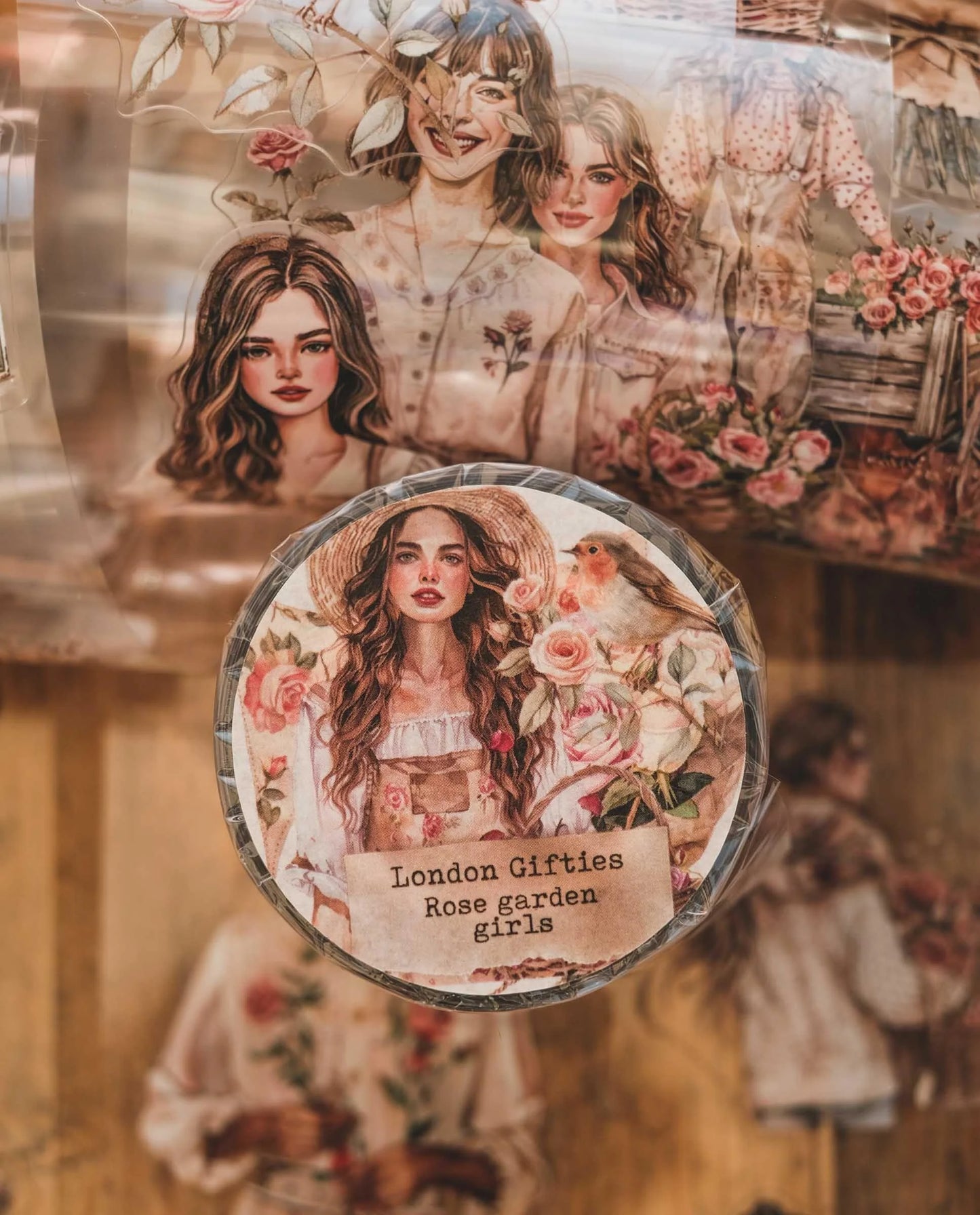 London Gifties Rose Garden Girls 6cm kiss cut PET tape