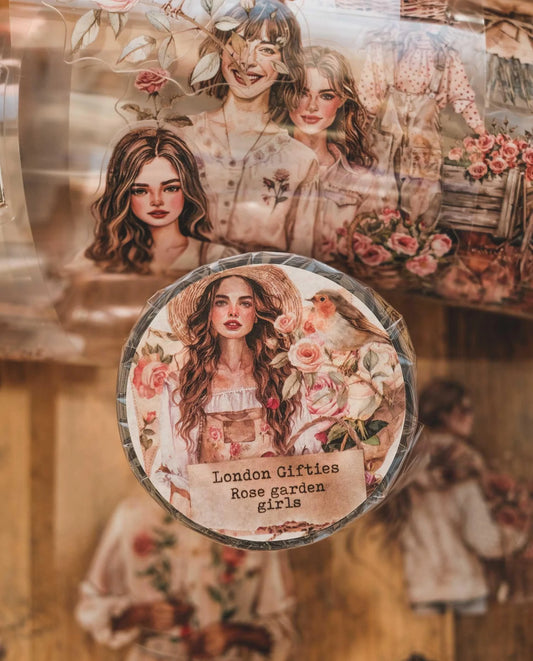 London Gifties Rose Garden Girls 6cm kiss cut PET tape