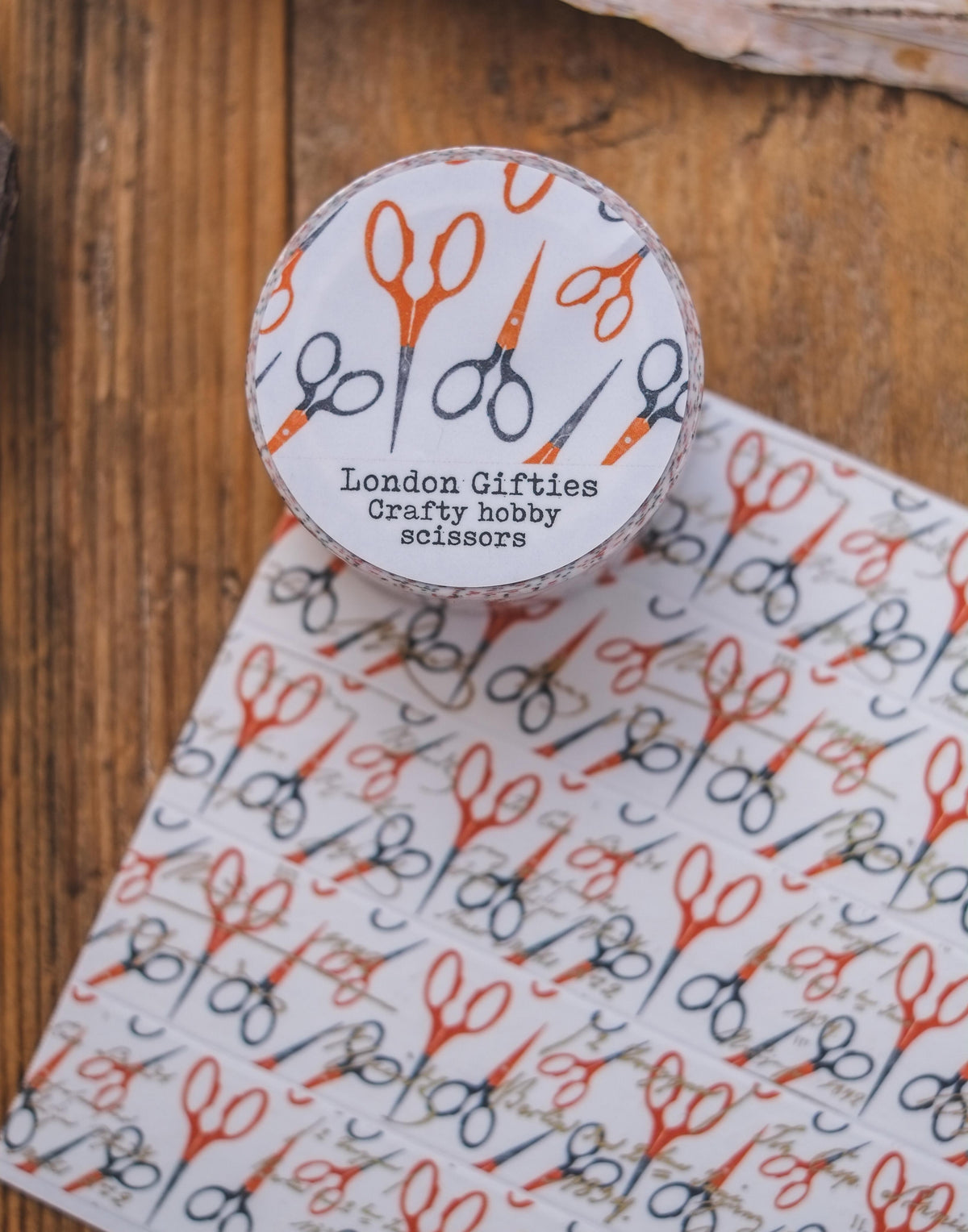 London Gifties Crafty Hobby Scissors 2cm Washi Tape with Holographic Foil