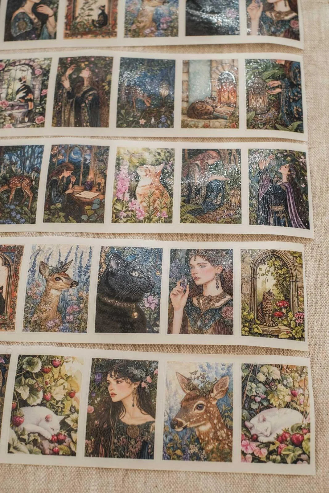 Enchanted Forest Girls & Animals 6cm wide glossy 3D kiss-cut Washi Tape