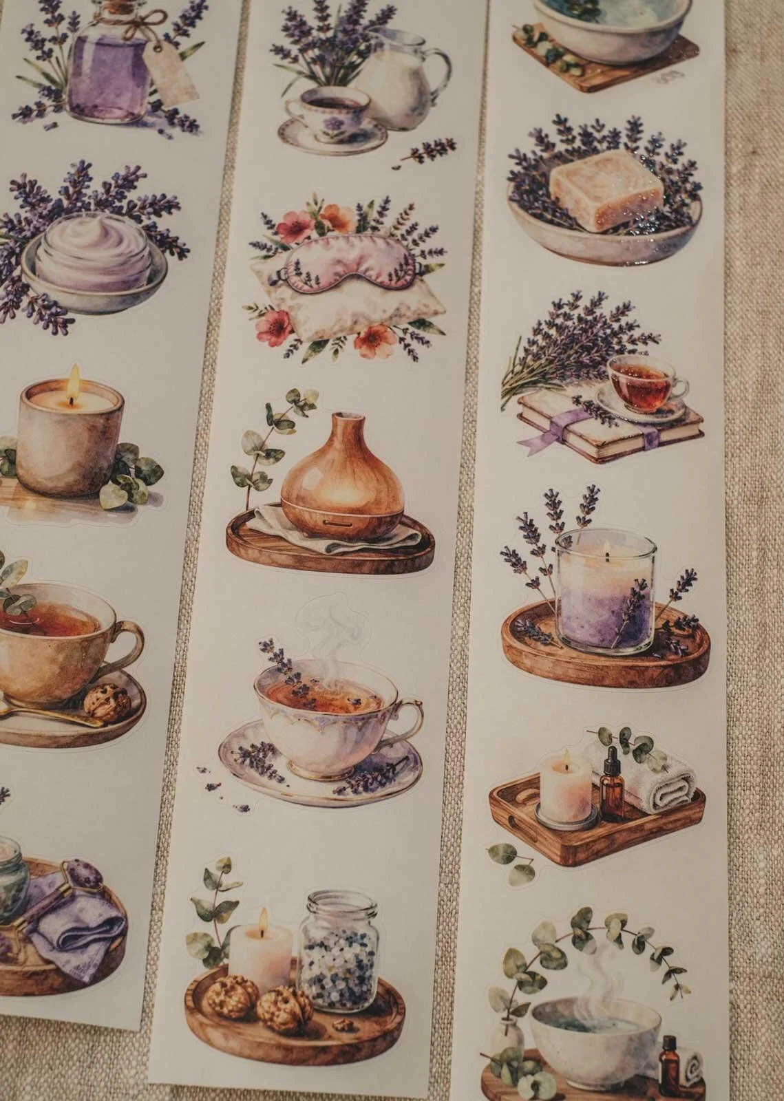 Eucalyptus & Lavender at Home Spa Day 6cm wide glossy 3D kiss-cut Washi Tape