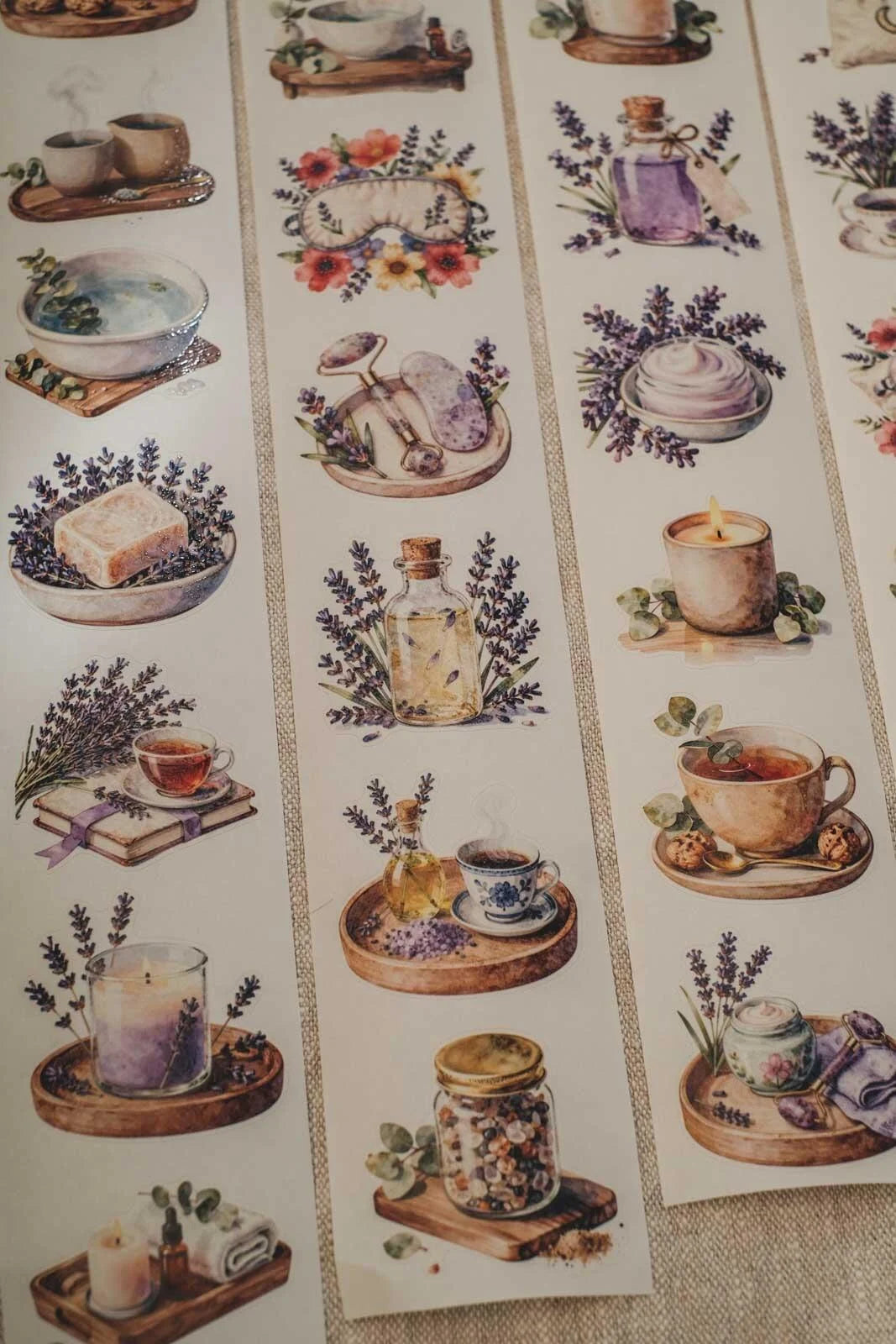 Eucalyptus & Lavender at Home Spa Day 6cm wide glossy 3D kiss-cut Washi Tape