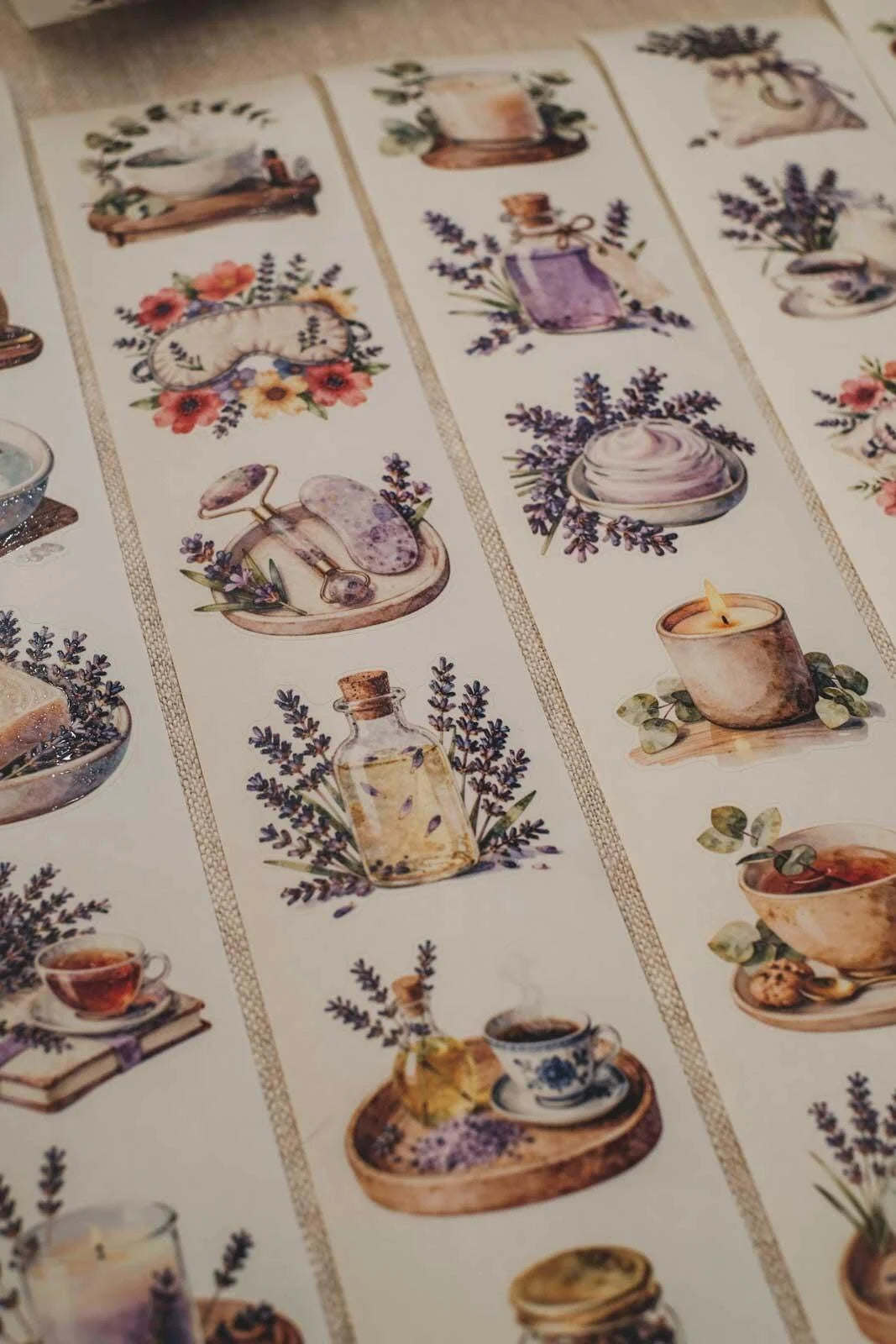 Eucalyptus & Lavender at Home Spa Day 6cm wide glossy 3D kiss-cut Washi Tape