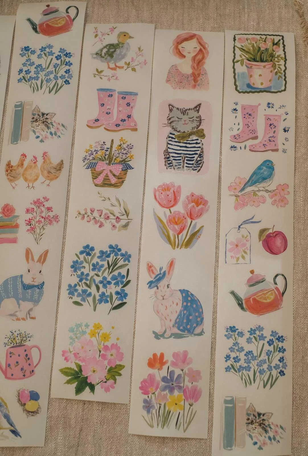 Cosy Tulip Cottage 6cm wide glossy 3D kiss-cut Washi Tape