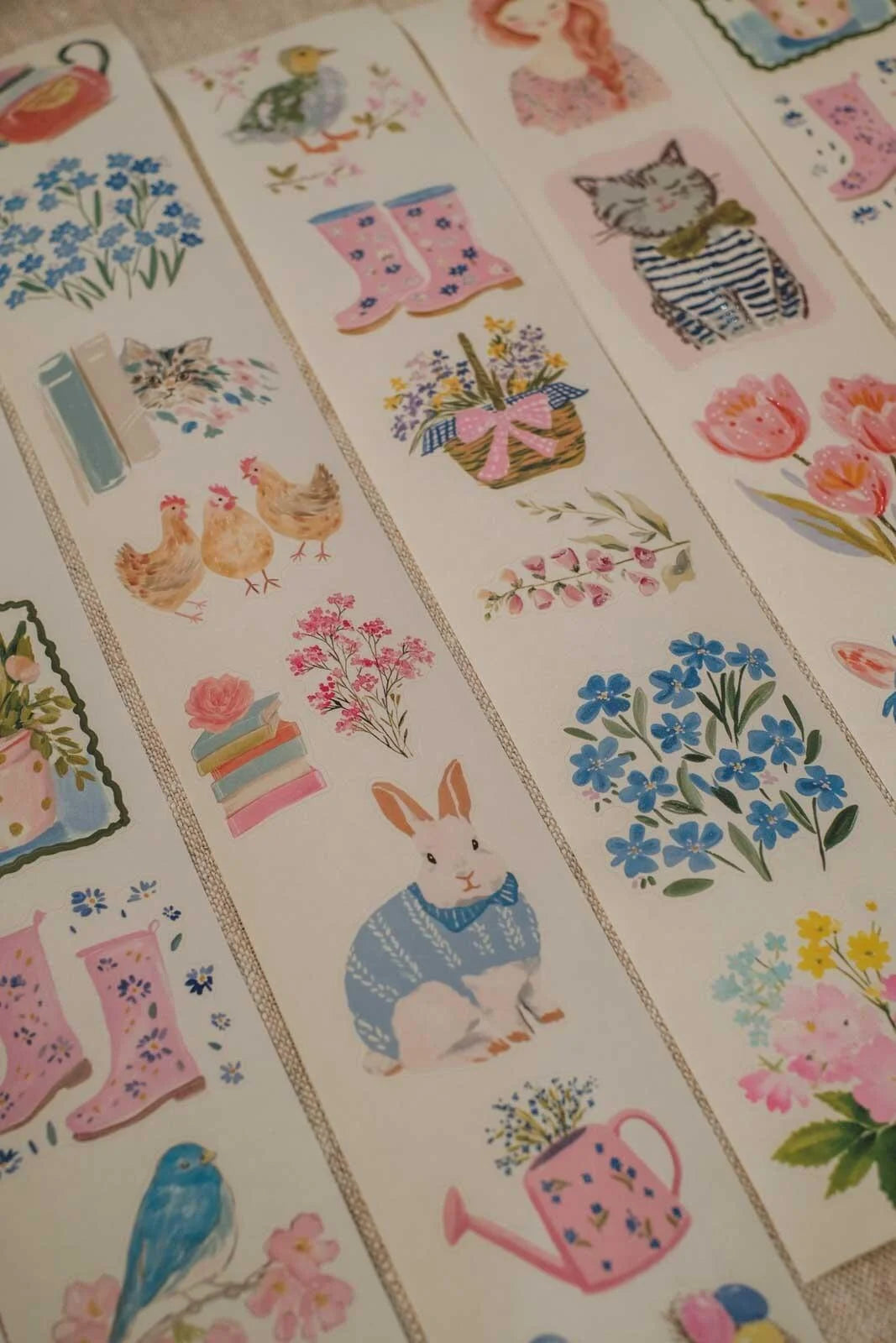 Cosy Tulip Cottage 6cm wide glossy 3D kiss-cut Washi Tape