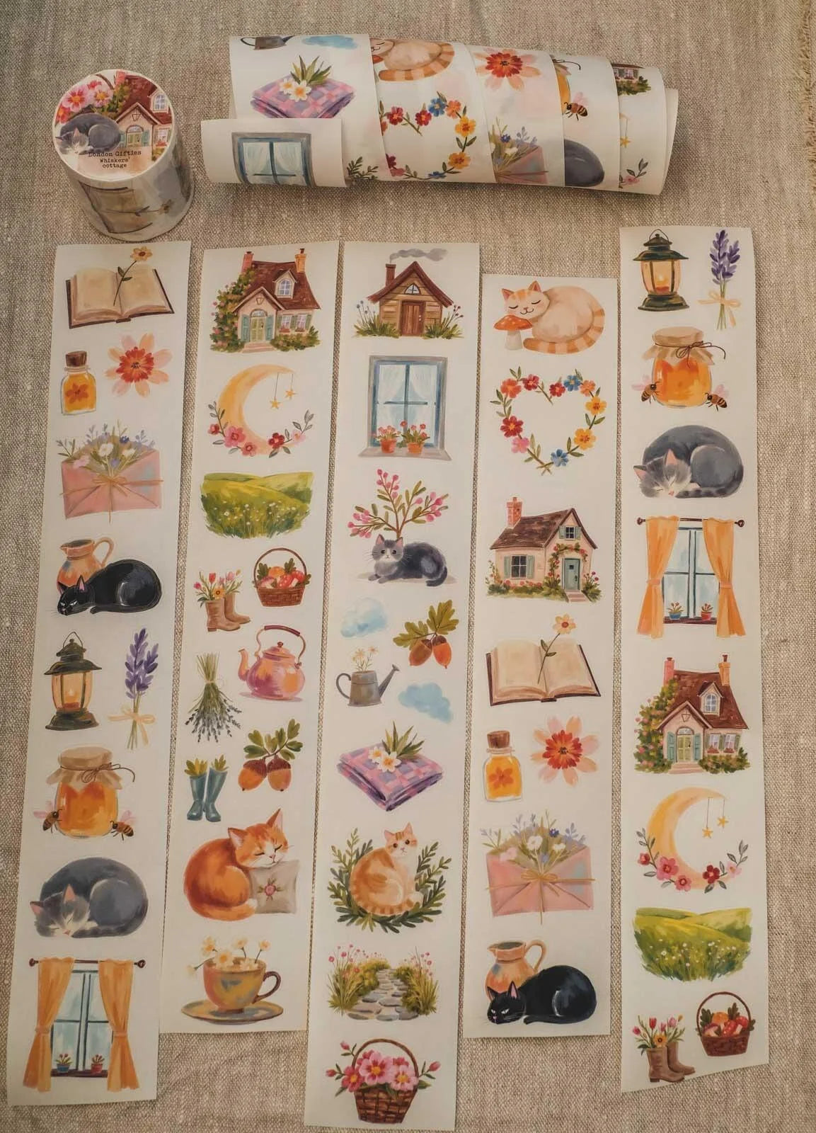 Whisker's Cottage 6cm wide glossy 3D kiss-cut Washi Tape