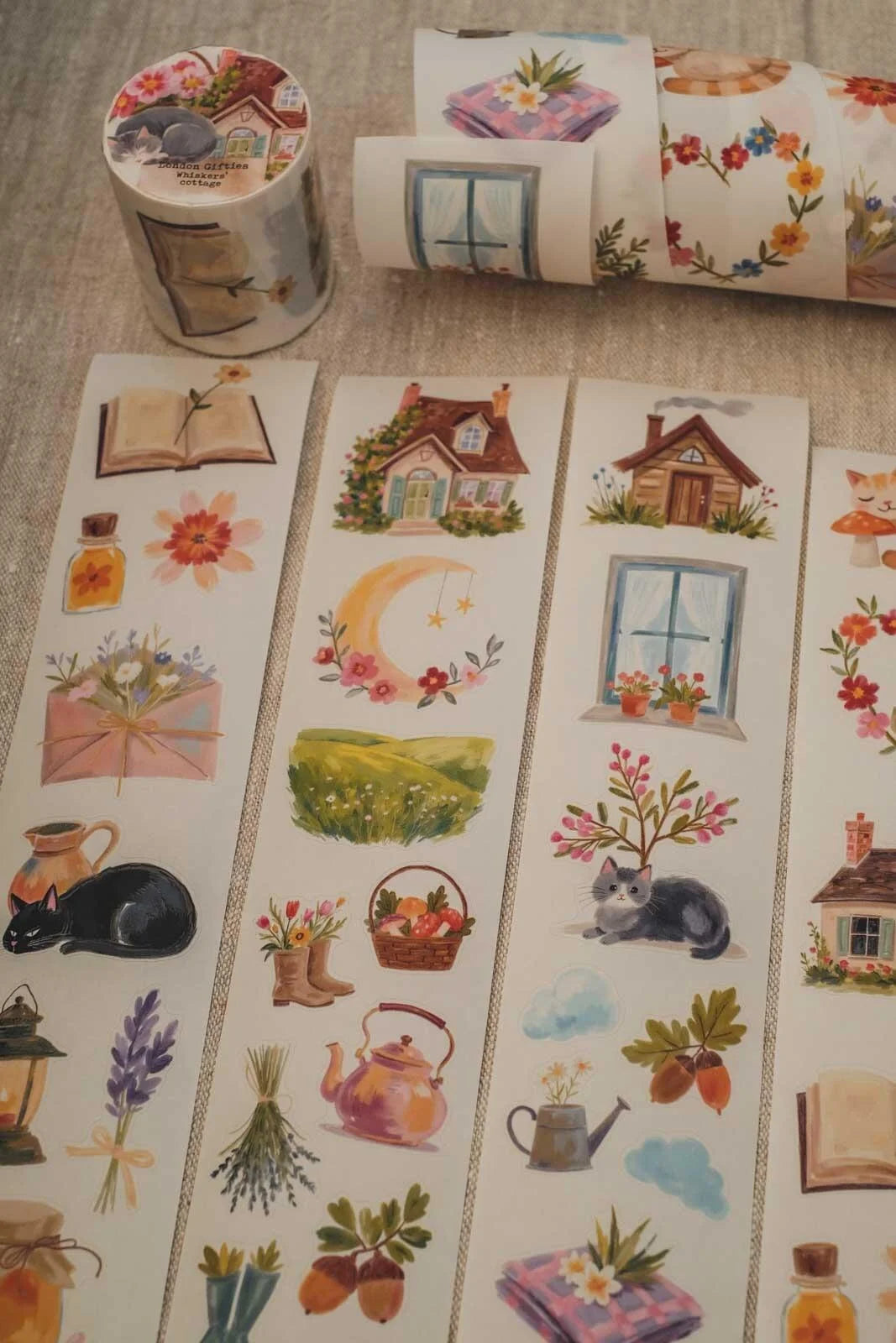 Whisker's Cottage 6cm wide glossy 3D kiss-cut Washi Tape