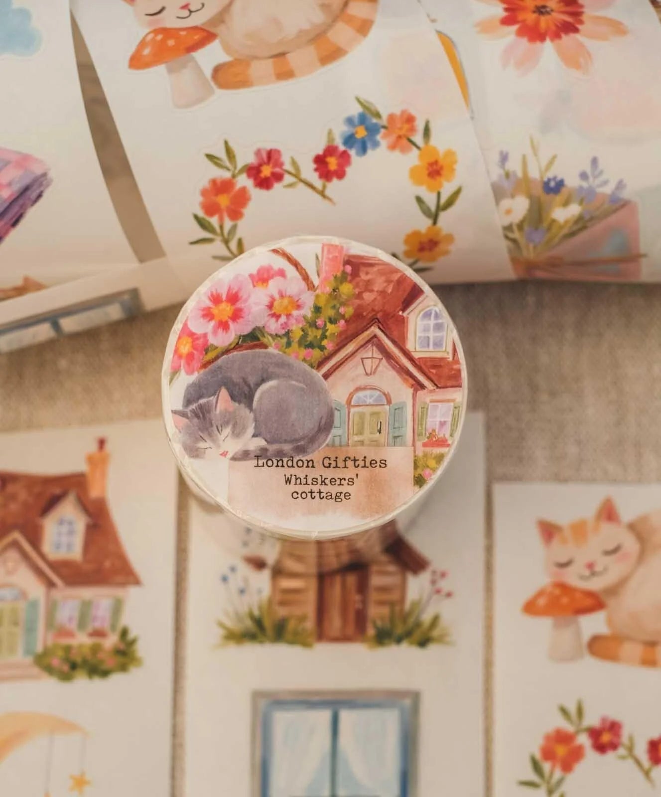 Whisker's Cottage 6cm wide glossy 3D kiss-cut Washi Tape