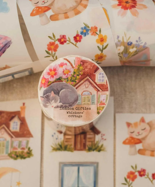 Whisker's Cottage 6cm wide glossy 3D kiss-cut Washi Tape