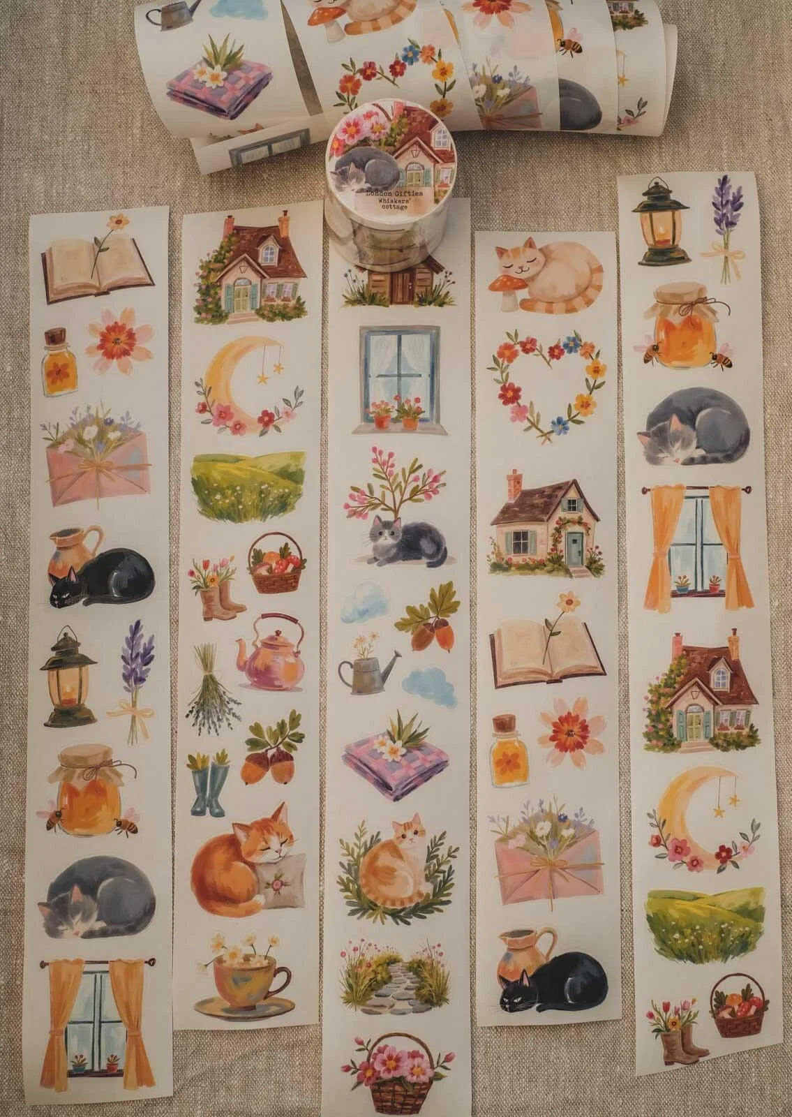Whisker's Cottage 6cm wide glossy 3D kiss-cut Washi Tape