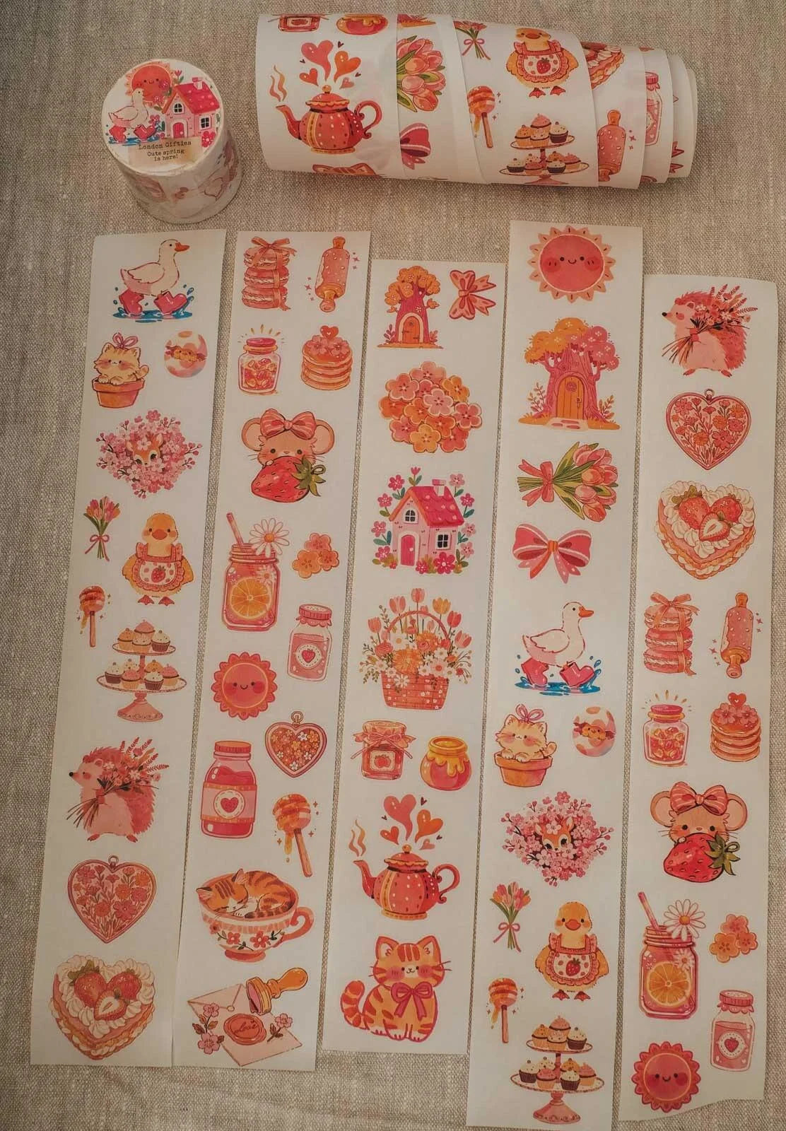 Cute Spring is Here! 6cm wide glossy 3D kiss-cut Washi Tape