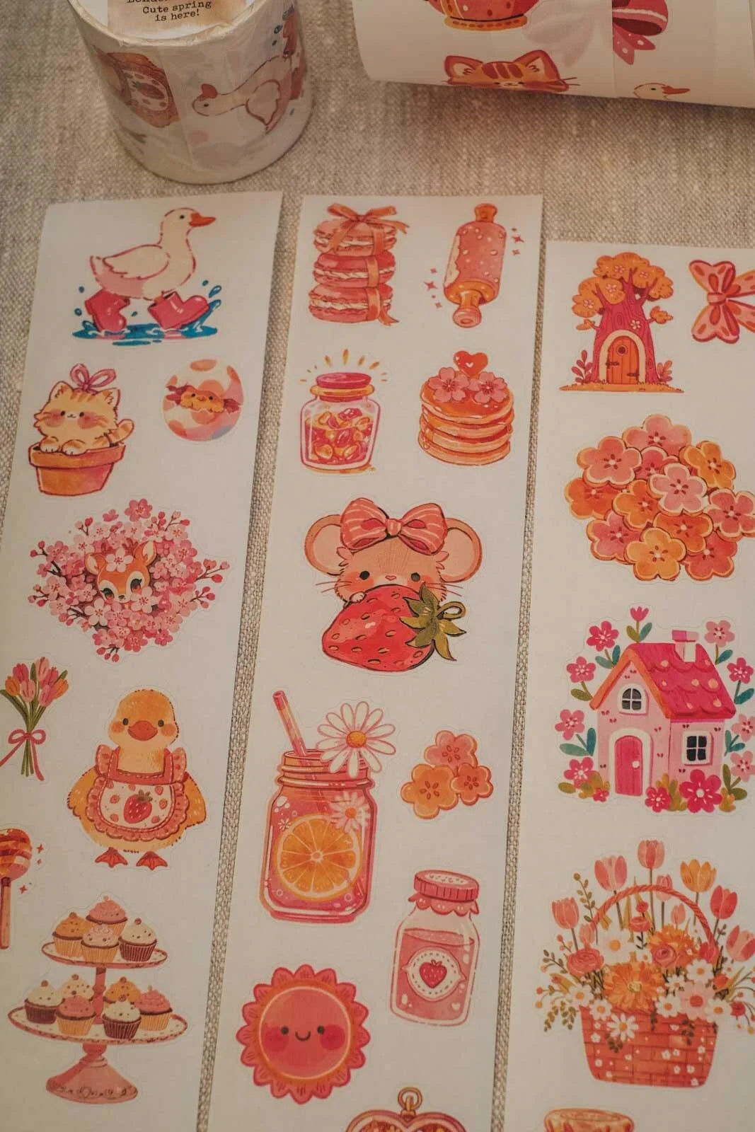 Cute Spring is Here! 6cm wide glossy 3D kiss-cut Washi Tape