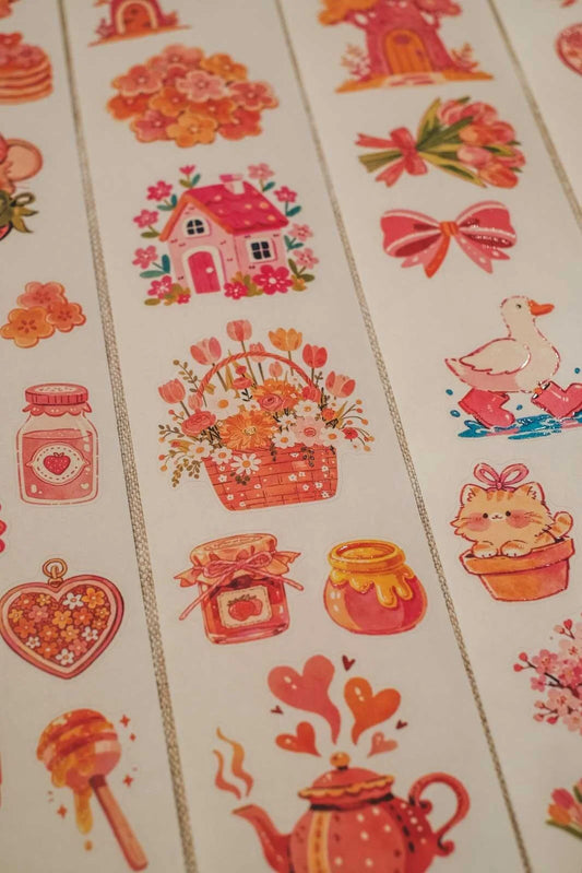 Cute Spring is Here! 6cm wide glossy 3D kiss-cut Washi Tape