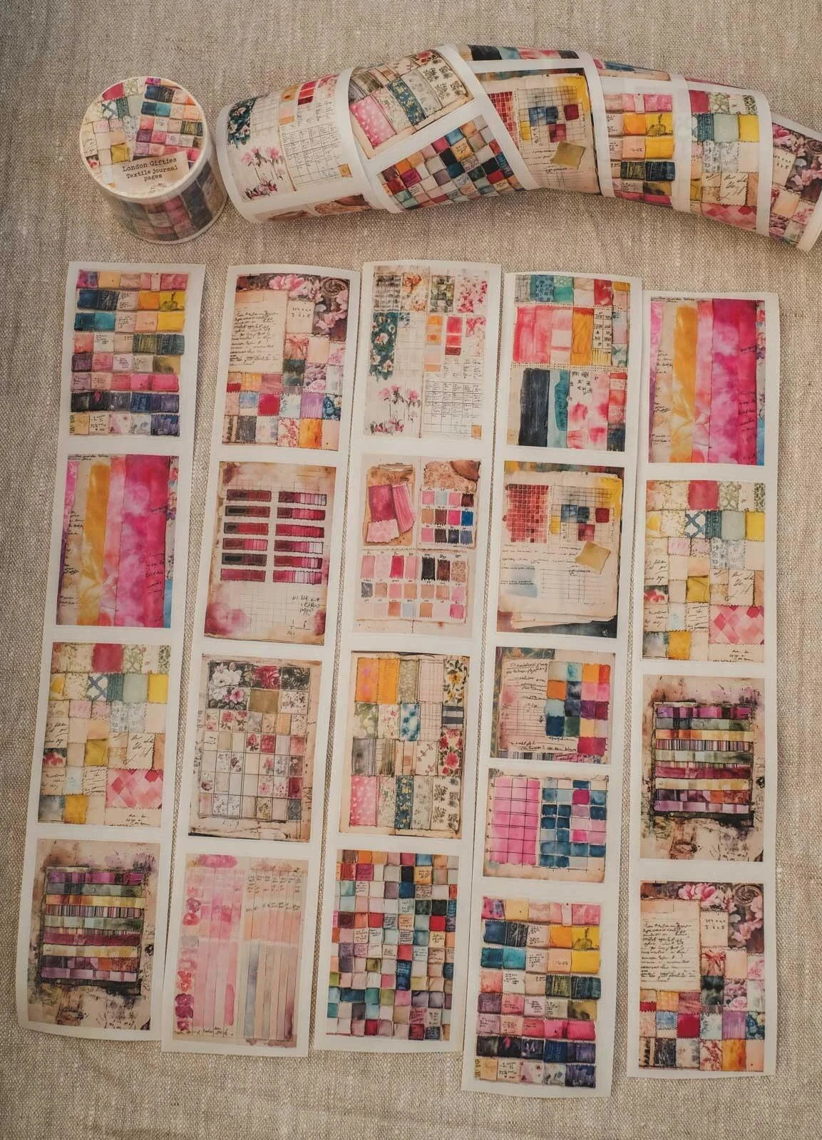 Textile Journal Pages 6cm wide glossy 3D kiss-cut Washi Tape