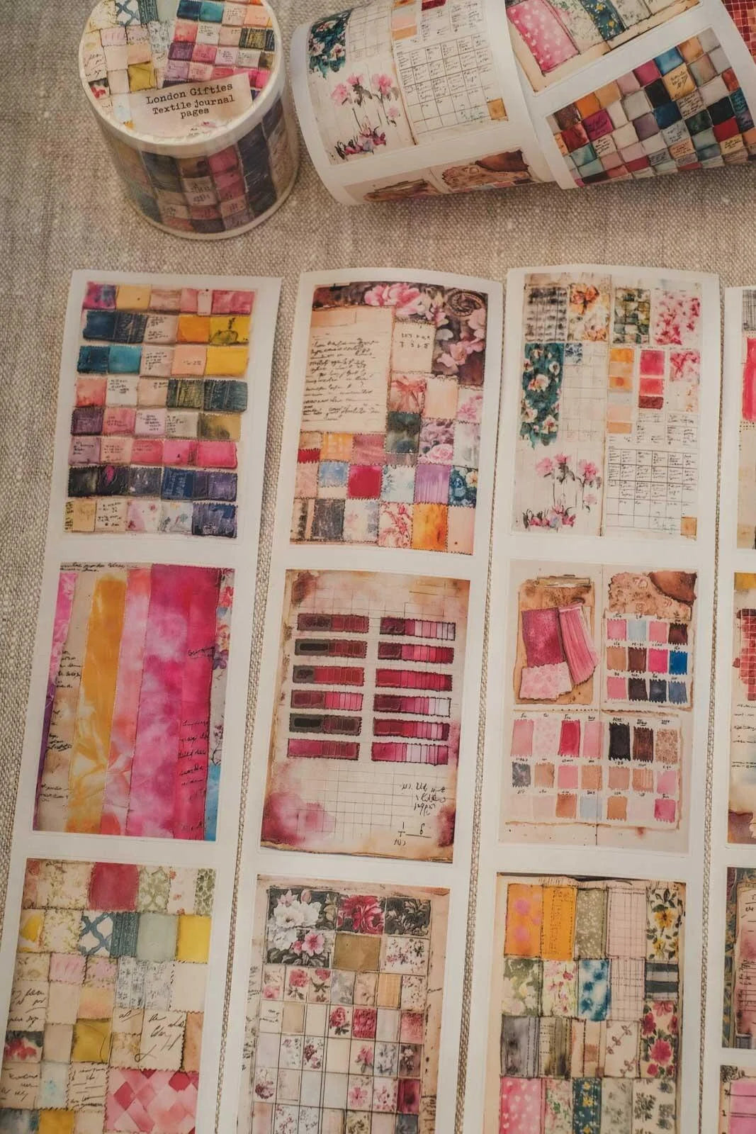 Textile Journal Pages 6cm wide glossy 3D kiss-cut Washi Tape