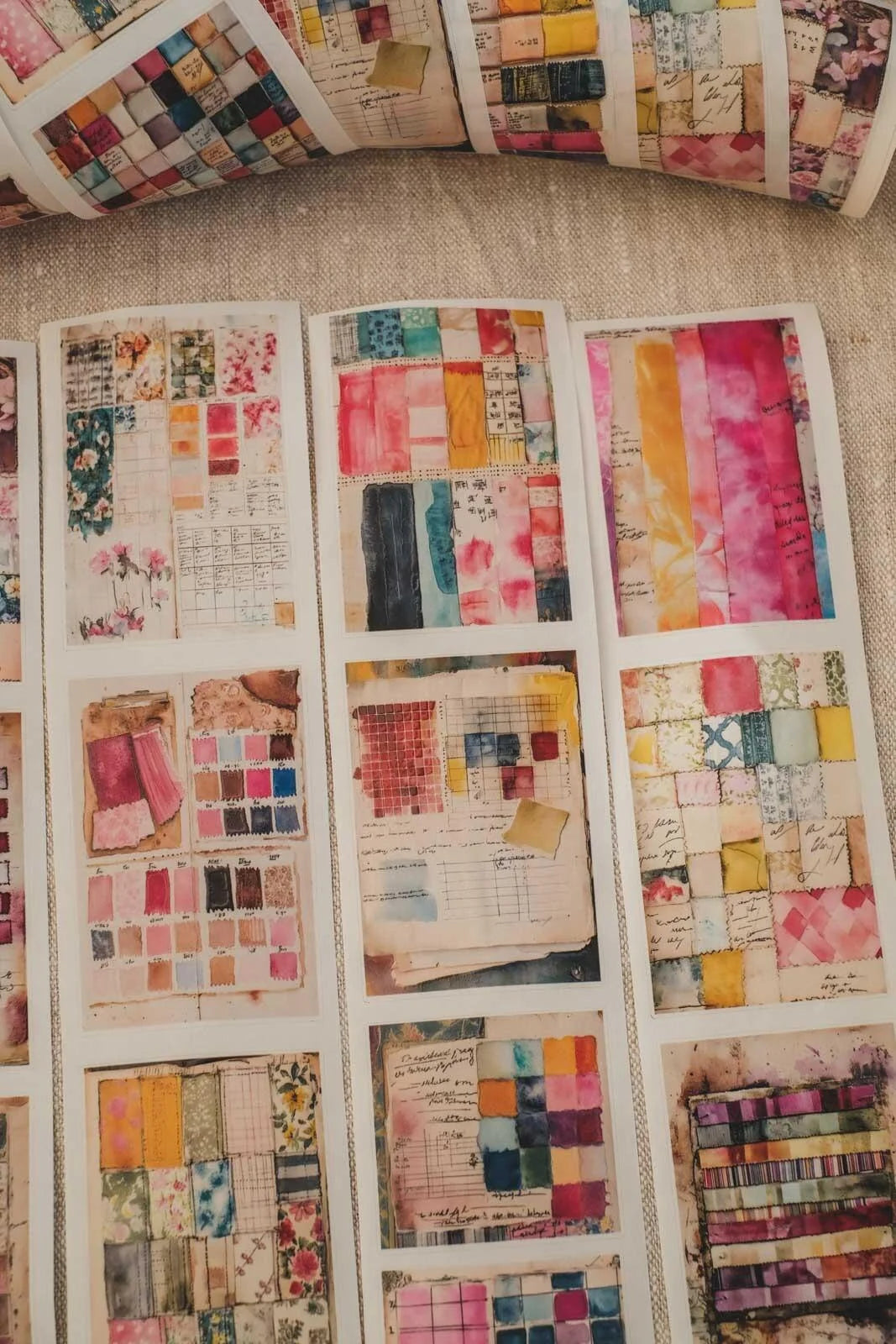 Textile Journal Pages 6cm wide glossy 3D kiss-cut Washi Tape