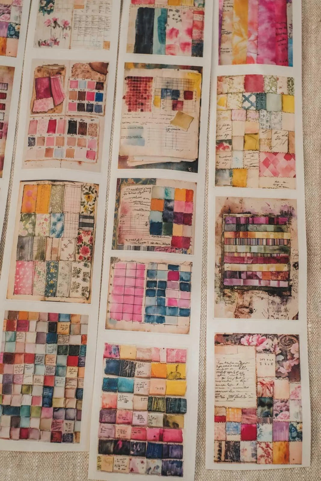 Textile Journal Pages 6cm wide glossy 3D kiss-cut Washi Tape