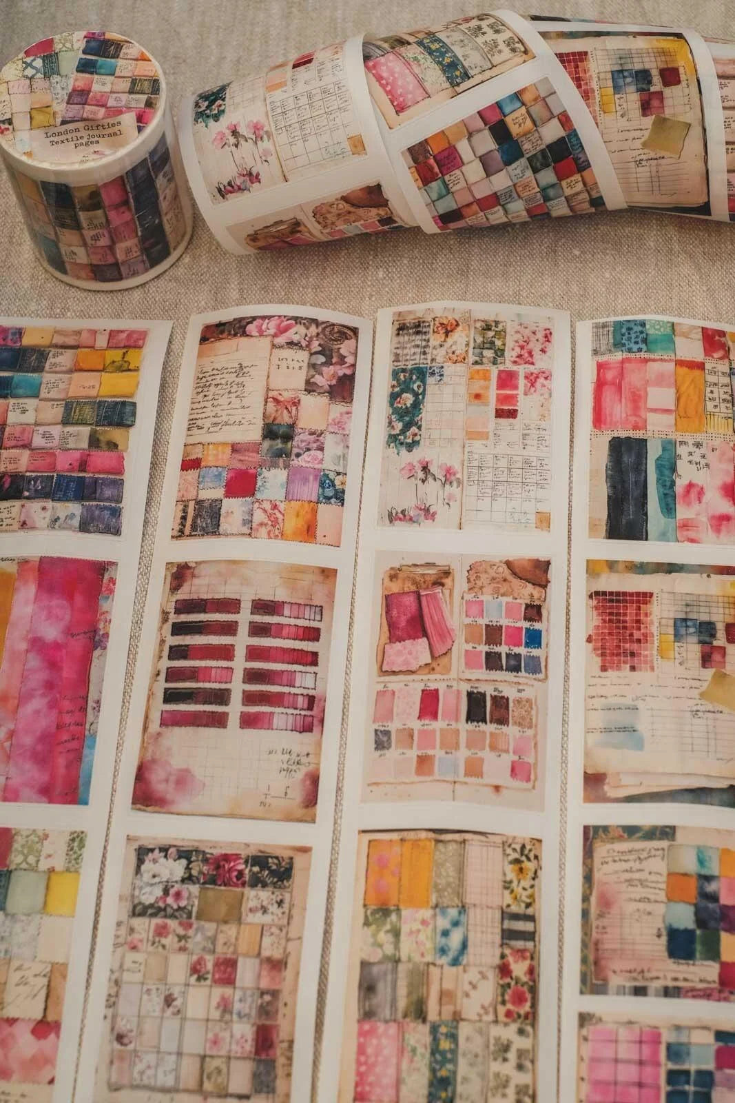 Textile Journal Pages 6cm wide glossy 3D kiss-cut Washi Tape