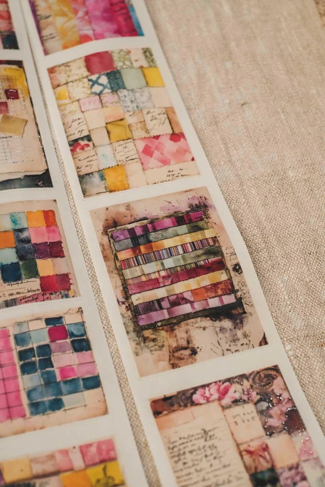 Textile Journal Pages 6cm wide glossy 3D kiss-cut Washi Tape
