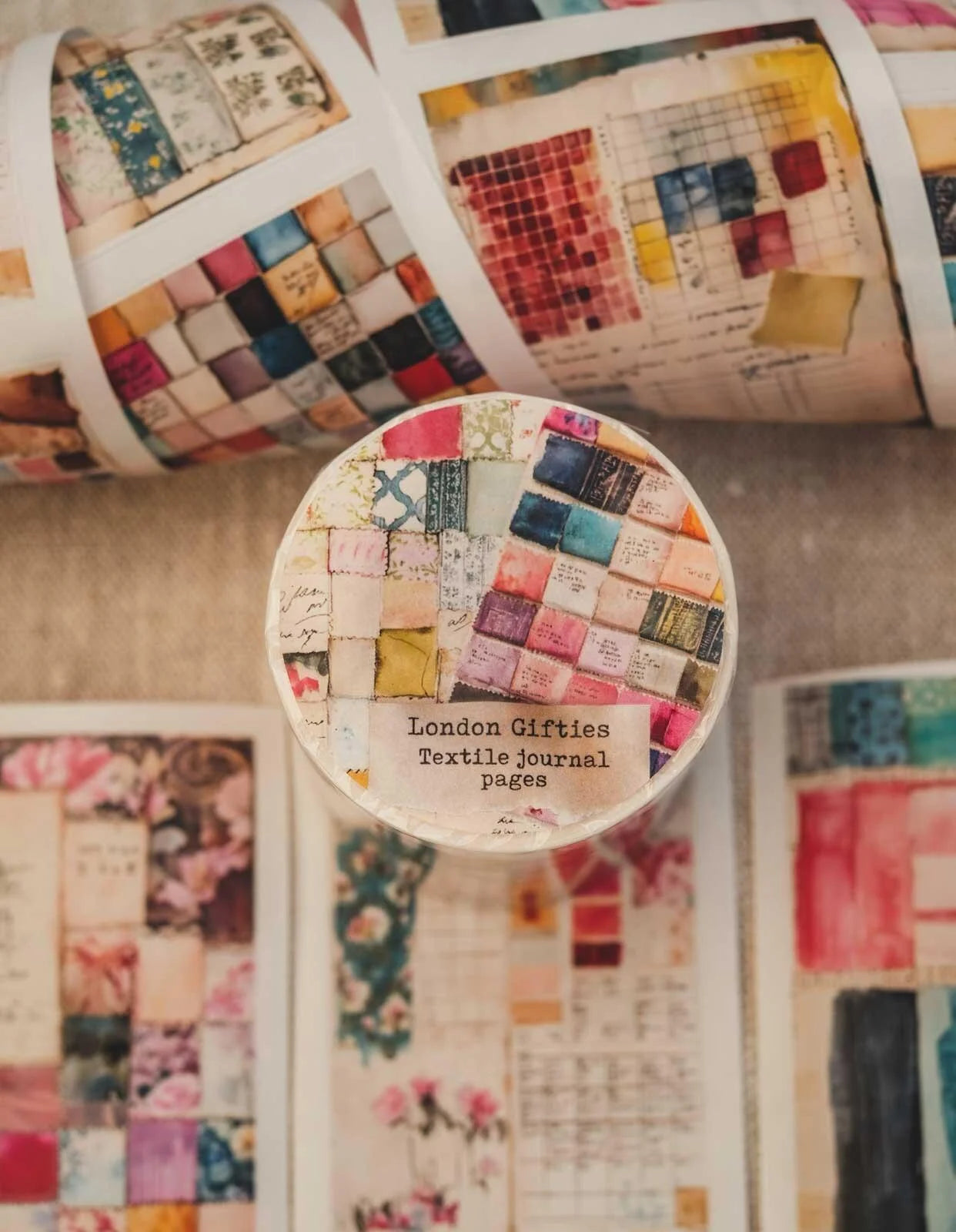Textile Journal Pages 6cm wide glossy 3D kiss-cut Washi Tape