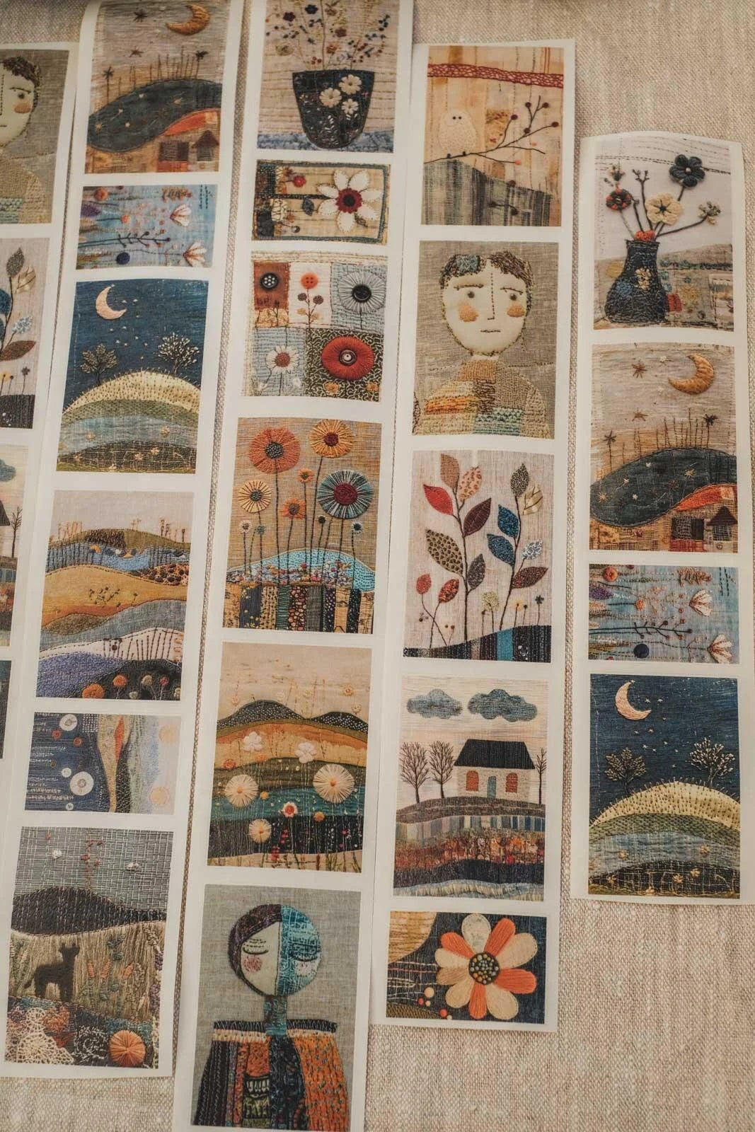 Embroidery of Everyday Scenes 6cm wide glossy 3D kiss-cut Washi Tape