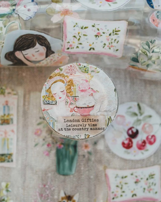 Leisurely Time at the Country Manor 6cm wide gloss kiss cut PET tape