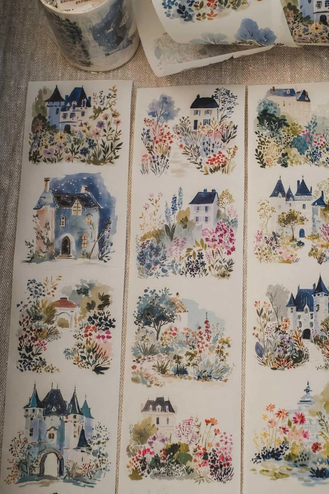 Enchanted Storybook Gardens 7cm wide glossy 3D kiss-cut PET & Washi Tape