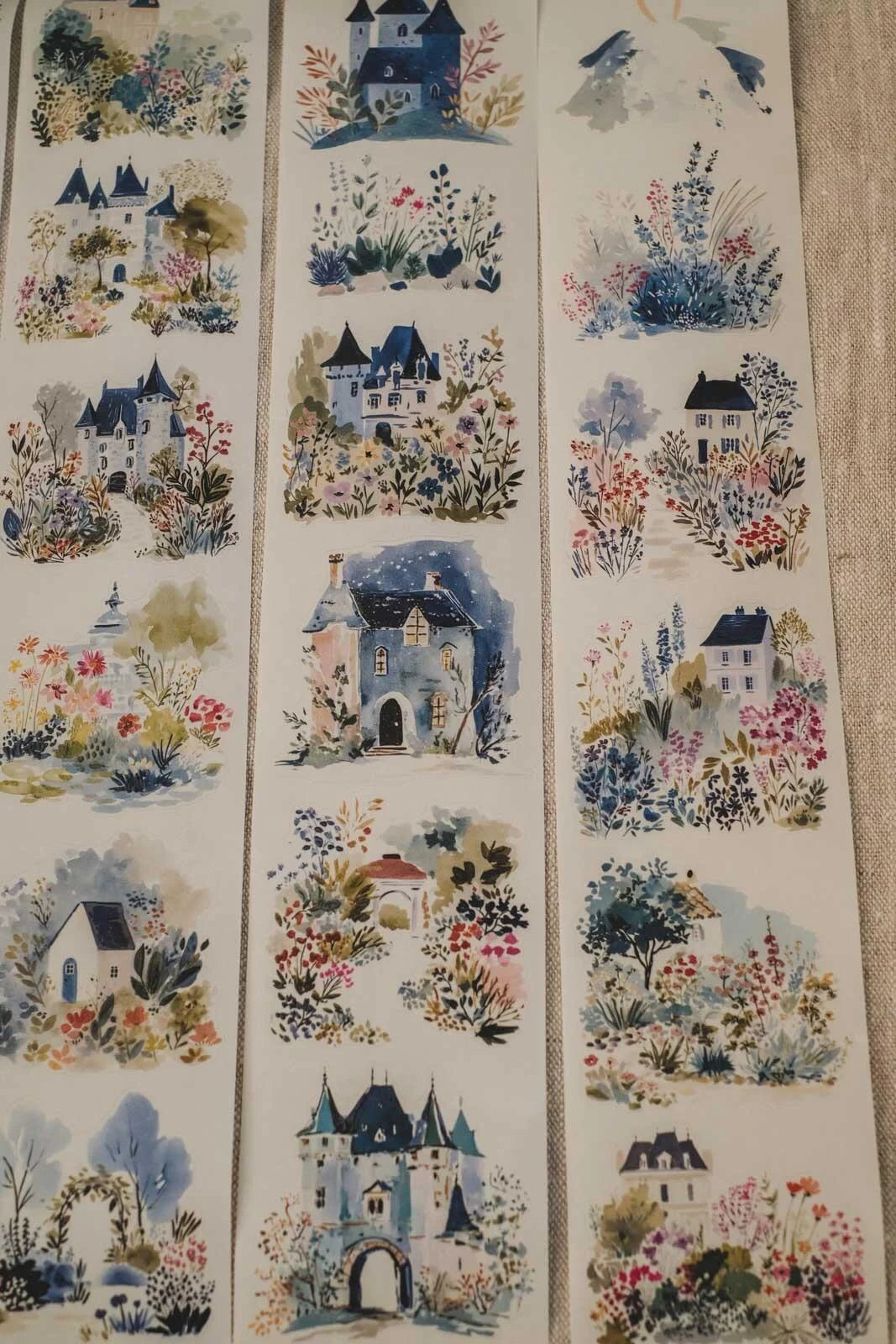 Enchanted Storybook Gardens 7cm wide glossy 3D kiss-cut PET & Washi Tape