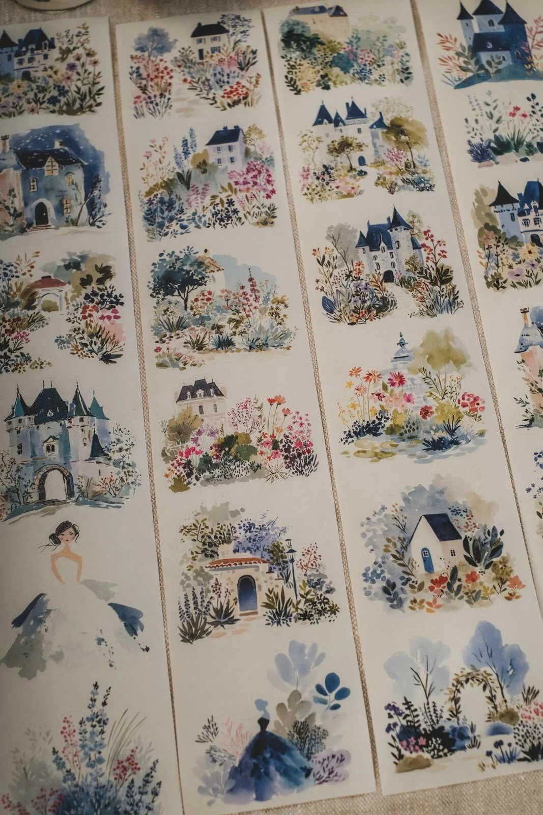 Enchanted Storybook Gardens 7cm wide glossy 3D kiss-cut PET & Washi Tape