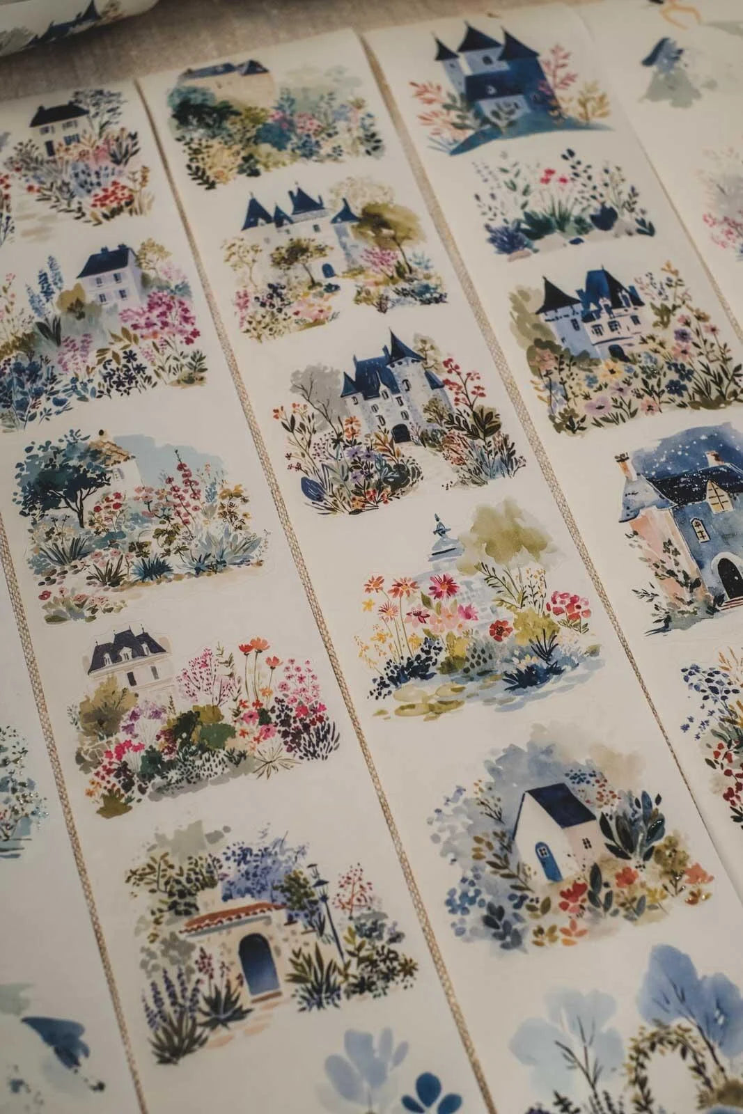 Enchanted Storybook Gardens 7cm wide glossy 3D kiss-cut PET & Washi Tape