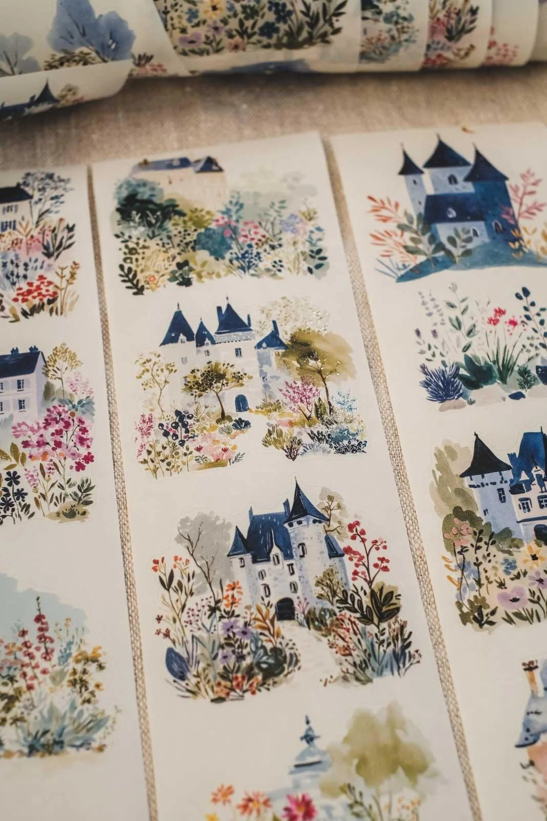 Enchanted Storybook Gardens 7cm wide glossy 3D kiss-cut PET & Washi Tape