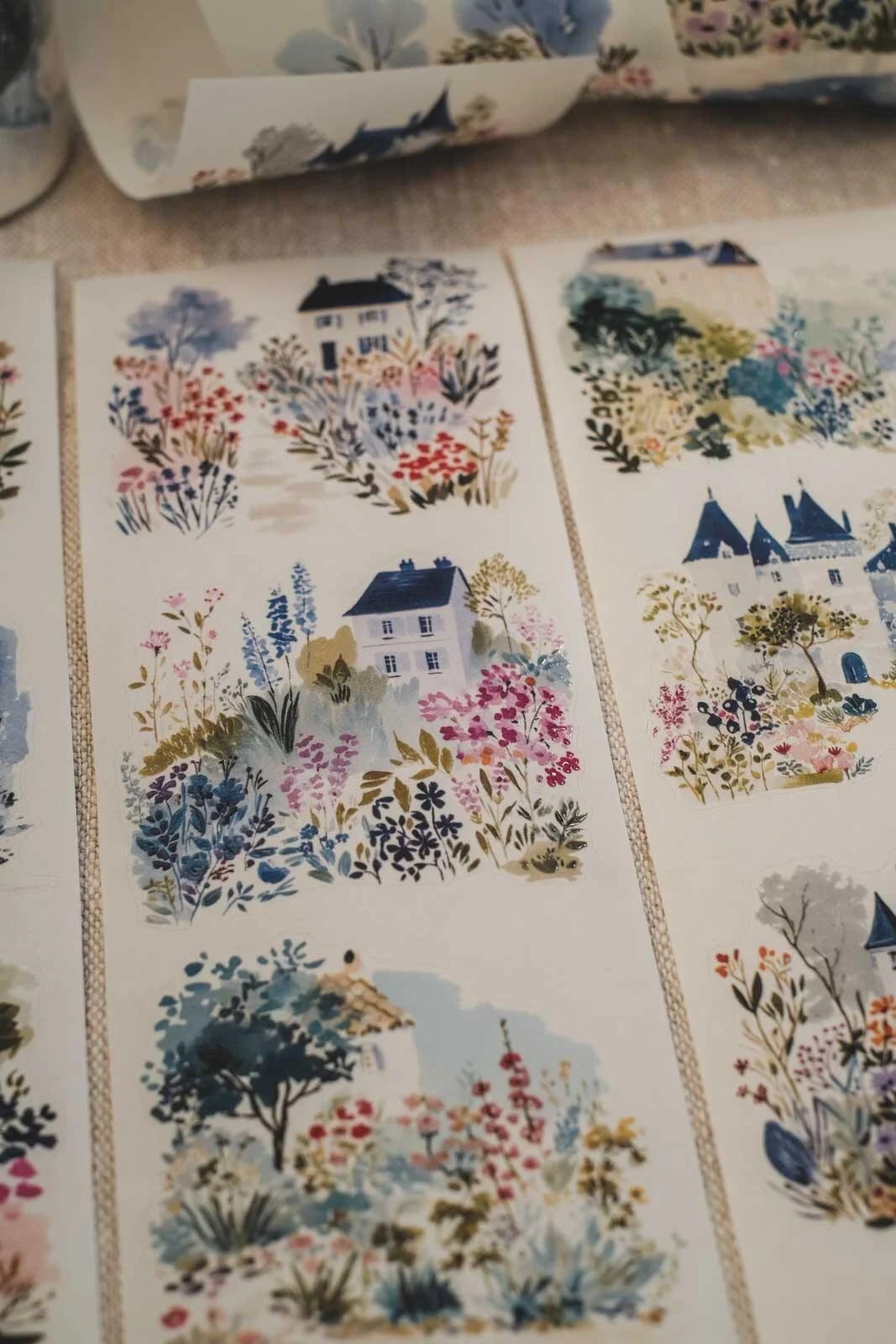 Enchanted Storybook Gardens 7cm wide glossy 3D kiss-cut PET & Washi Tape