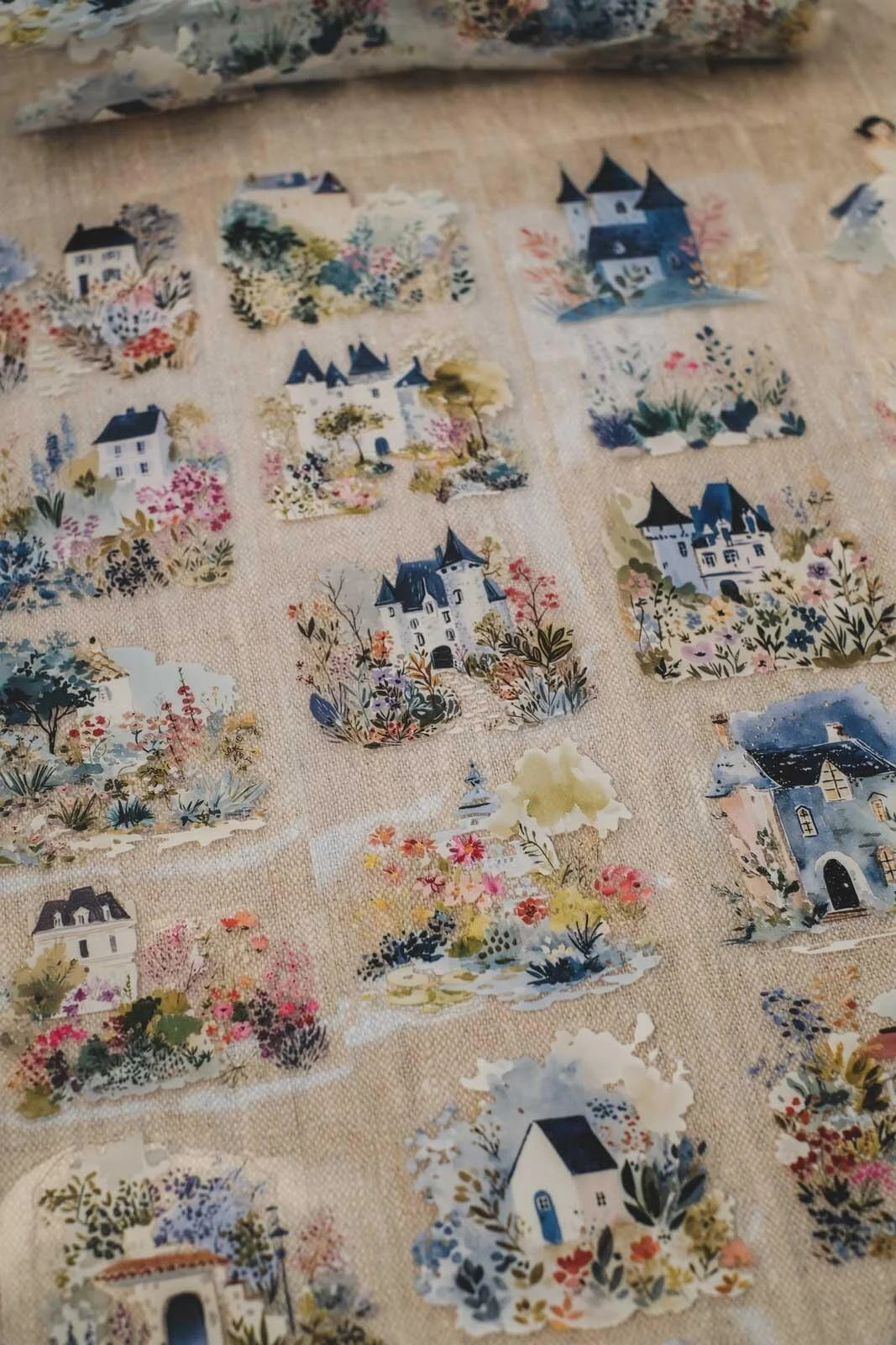 Enchanted Storybook Gardens 7cm wide glossy 3D kiss-cut PET & Washi Tape