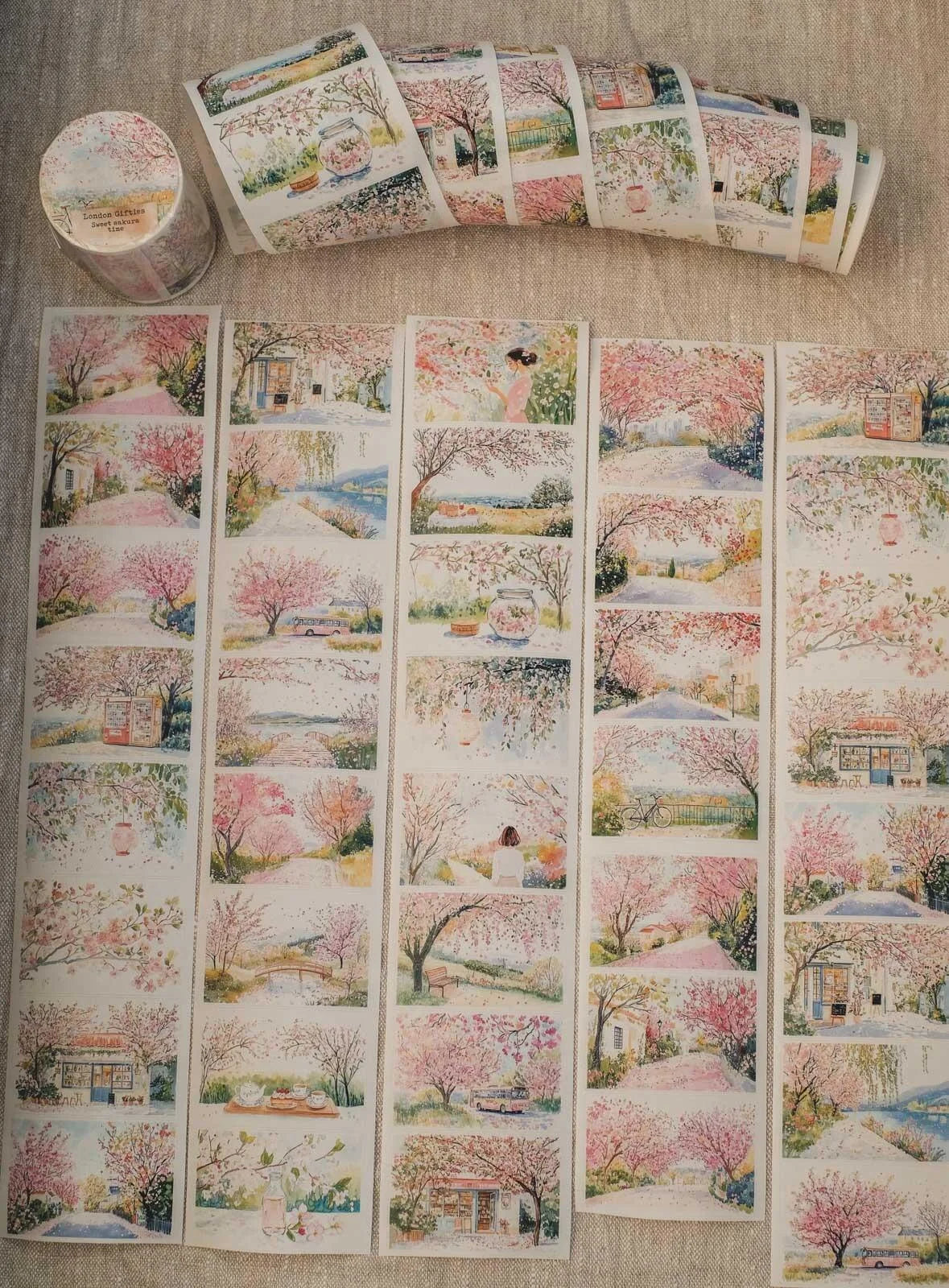 Sweet Sakura Time 7cm wide glossy 3D kiss-cut PET & Washi Tape