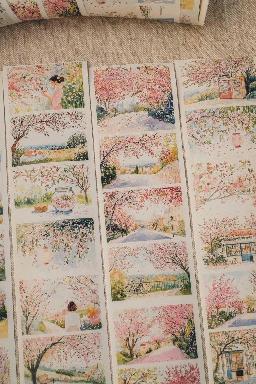 Sweet Sakura Time 7cm wide glossy 3D kiss-cut PET & Washi Tape