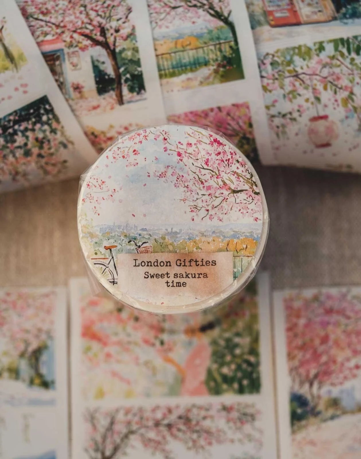 Sweet Sakura Time 7cm wide glossy 3D kiss-cut PET & Washi Tape