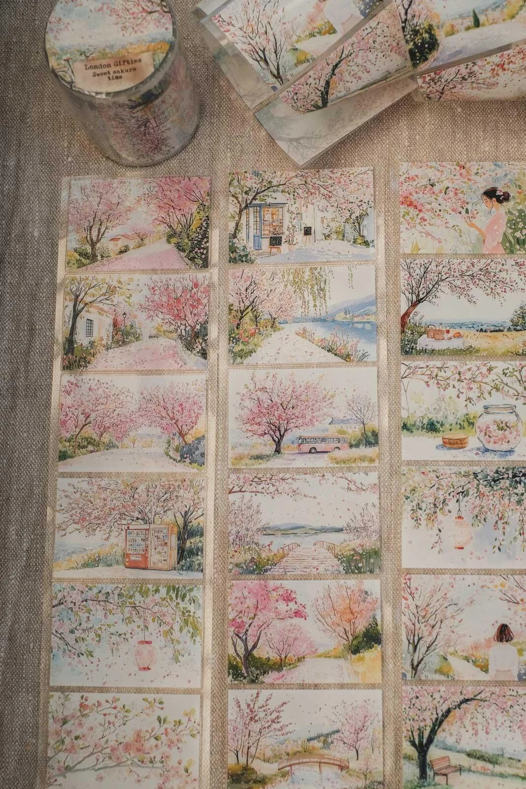 Sweet Sakura Time 7cm wide glossy 3D kiss-cut PET & Washi Tape