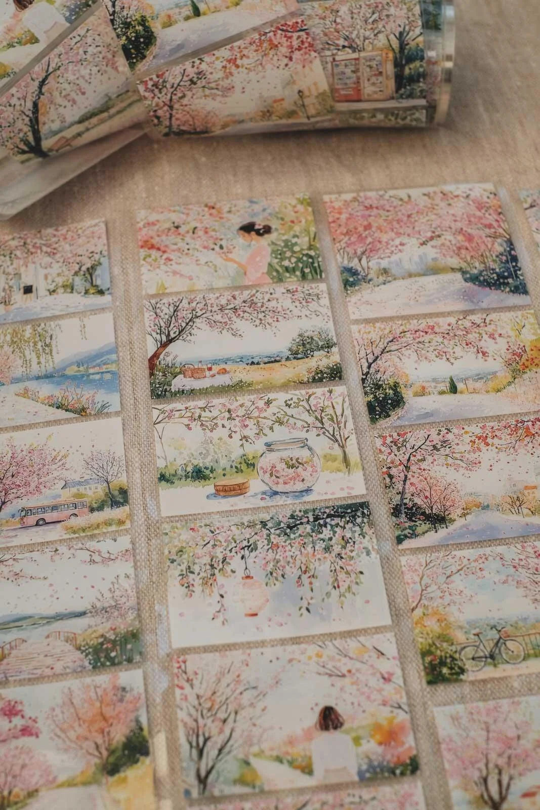 Sweet Sakura Time 7cm wide glossy 3D kiss-cut PET & Washi Tape