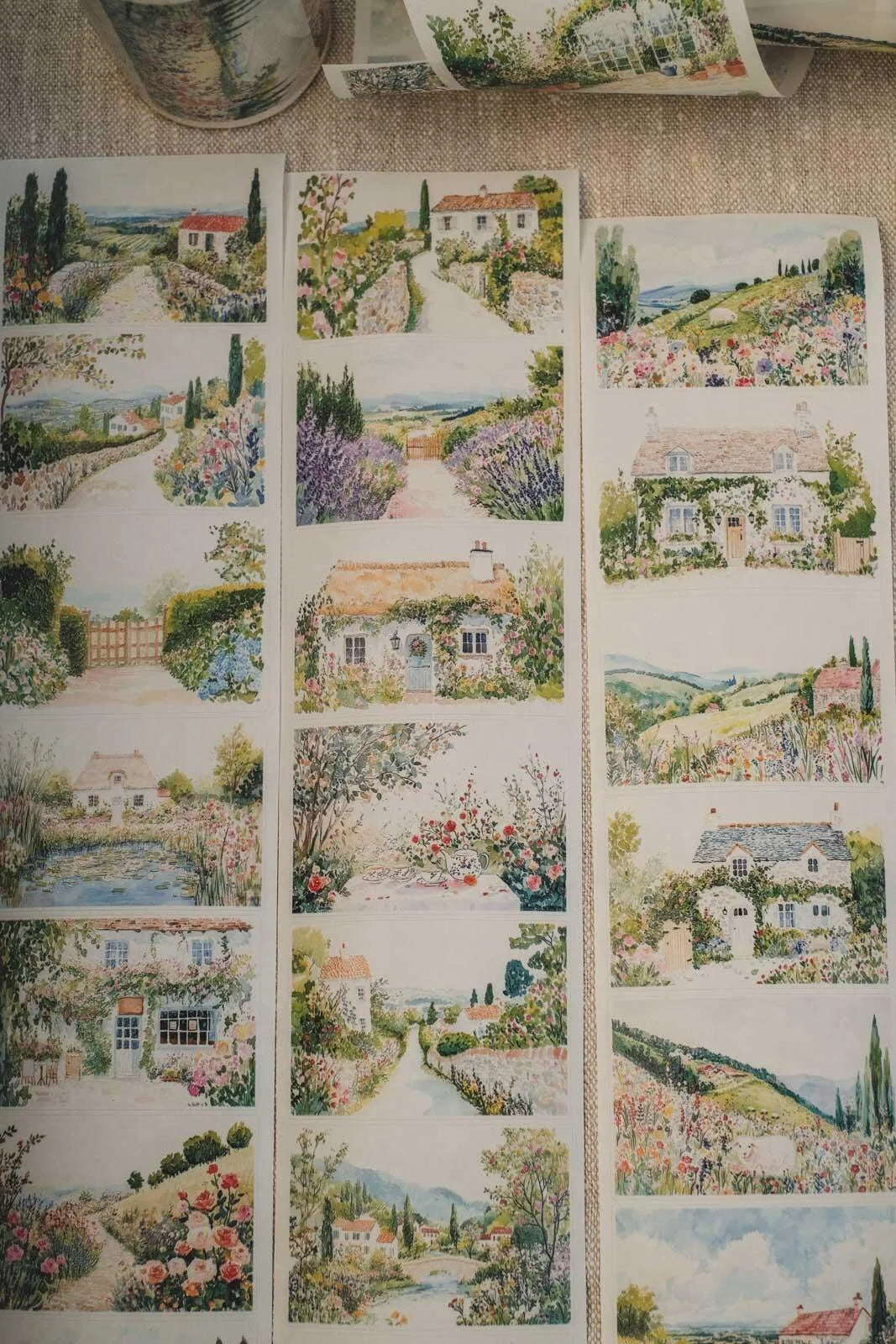 Fresh Countryside Village Air 7cm wide glossy 3D kiss-cut PET & Washi Tape