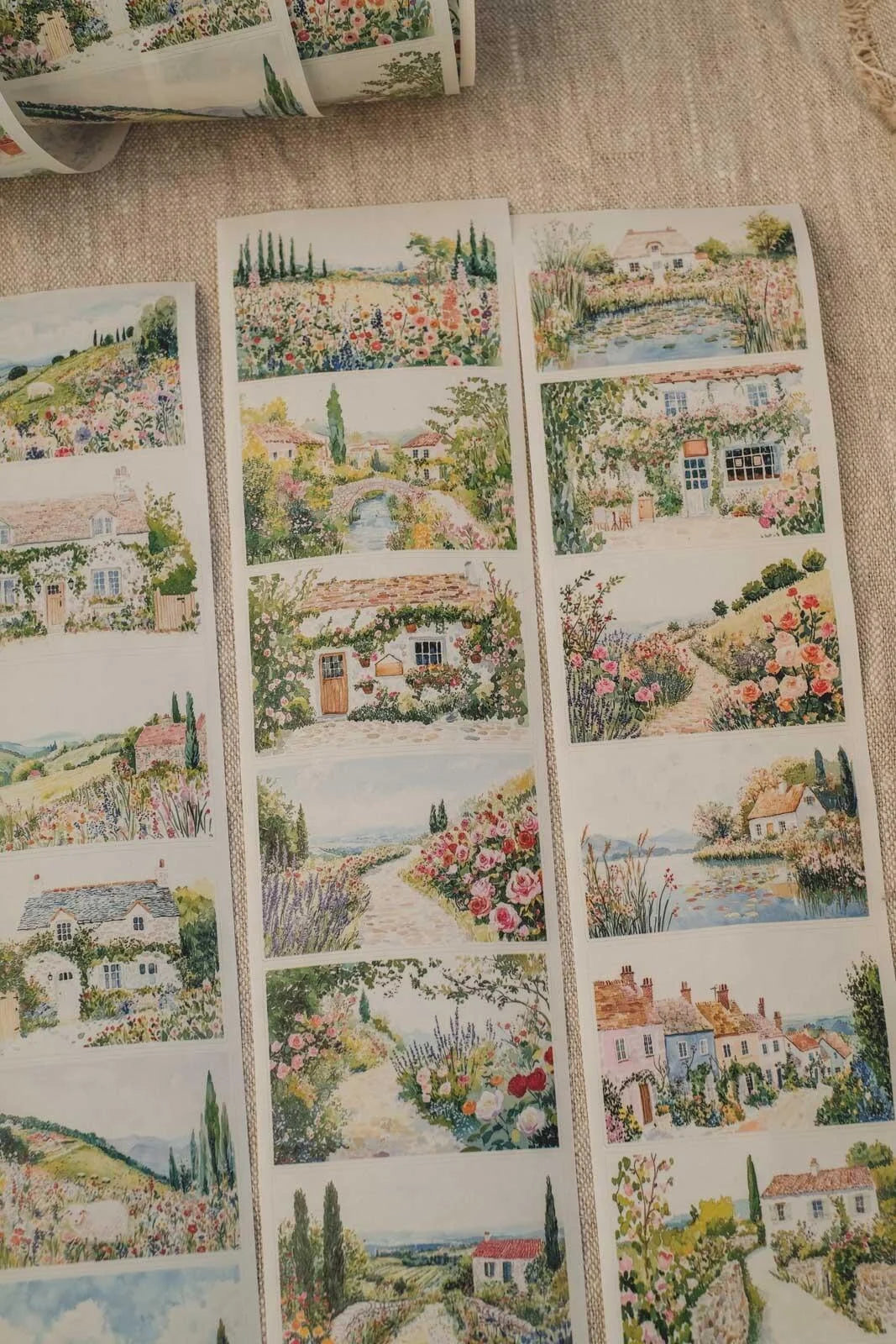 Fresh Countryside Village Air 7cm wide glossy 3D kiss-cut PET & Washi Tape