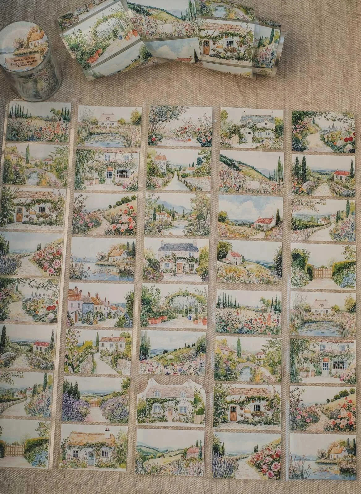 Fresh Countryside Village Air 7cm wide glossy 3D kiss-cut PET & Washi Tape