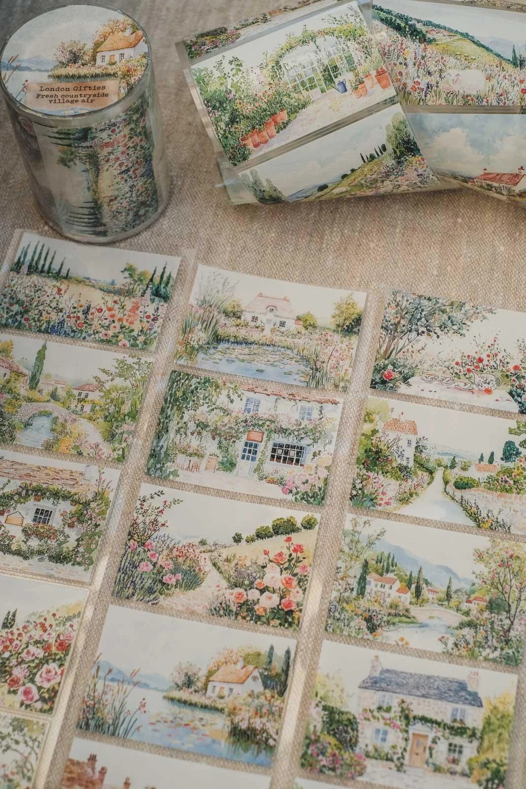 Fresh Countryside Village Air 7cm wide glossy 3D kiss-cut PET & Washi Tape