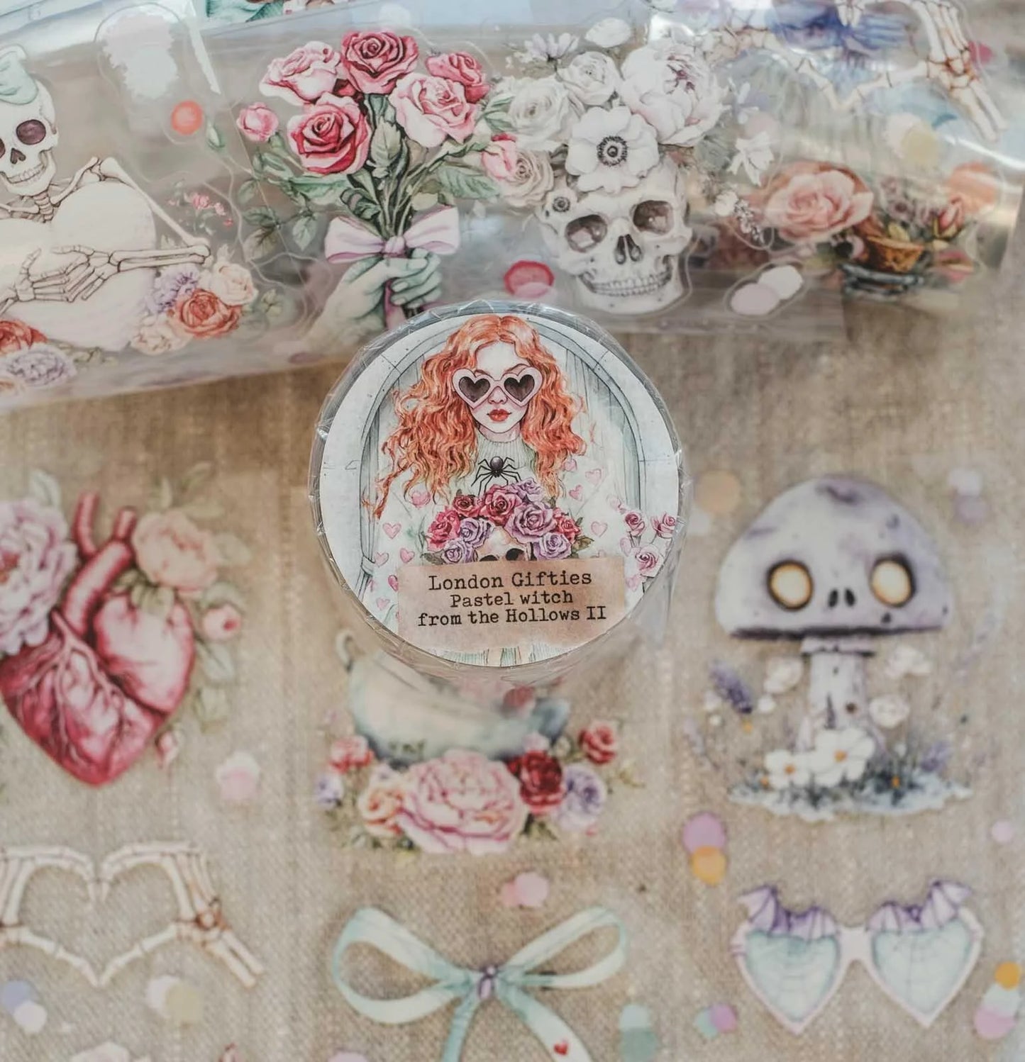 Pastel Witch from the Hollows 6cm wide glossy 3D kiss-cut PET tape Loop