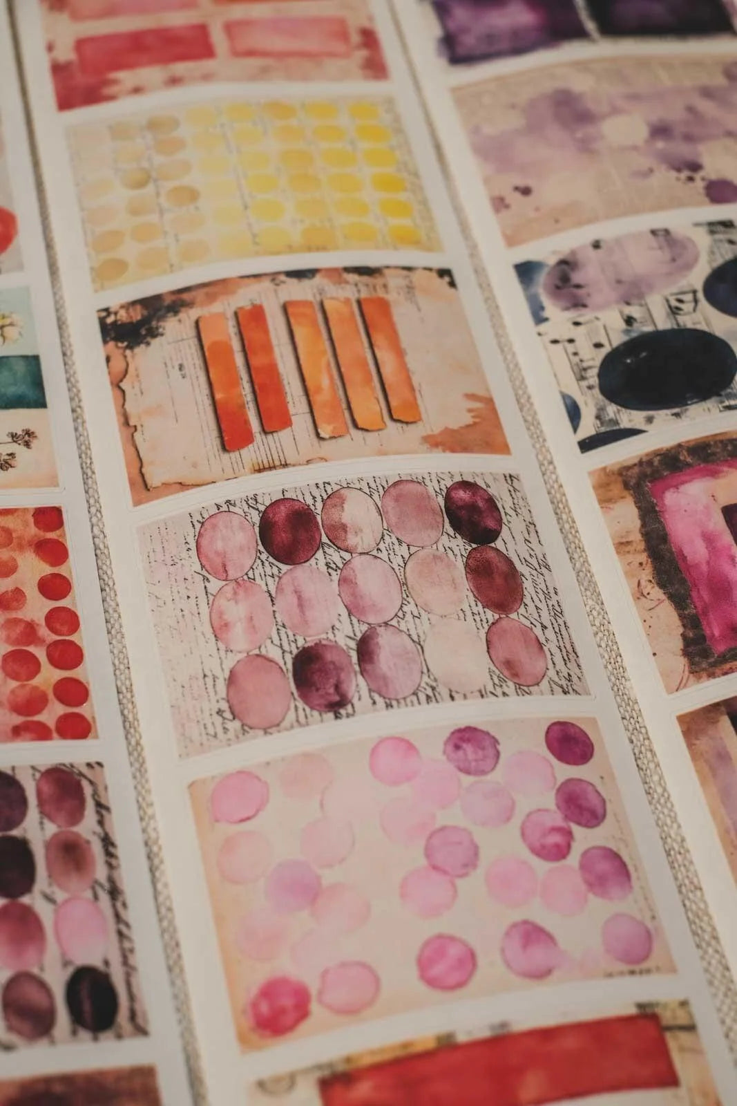 Watercolor Journal Pages7cm wide glossy 3D kiss-cut PET & Washi Tape