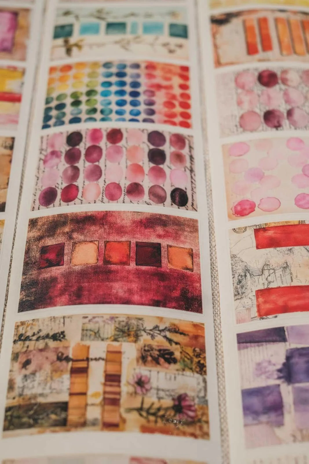 Watercolor Journal Pages7cm wide glossy 3D kiss-cut PET & Washi Tape