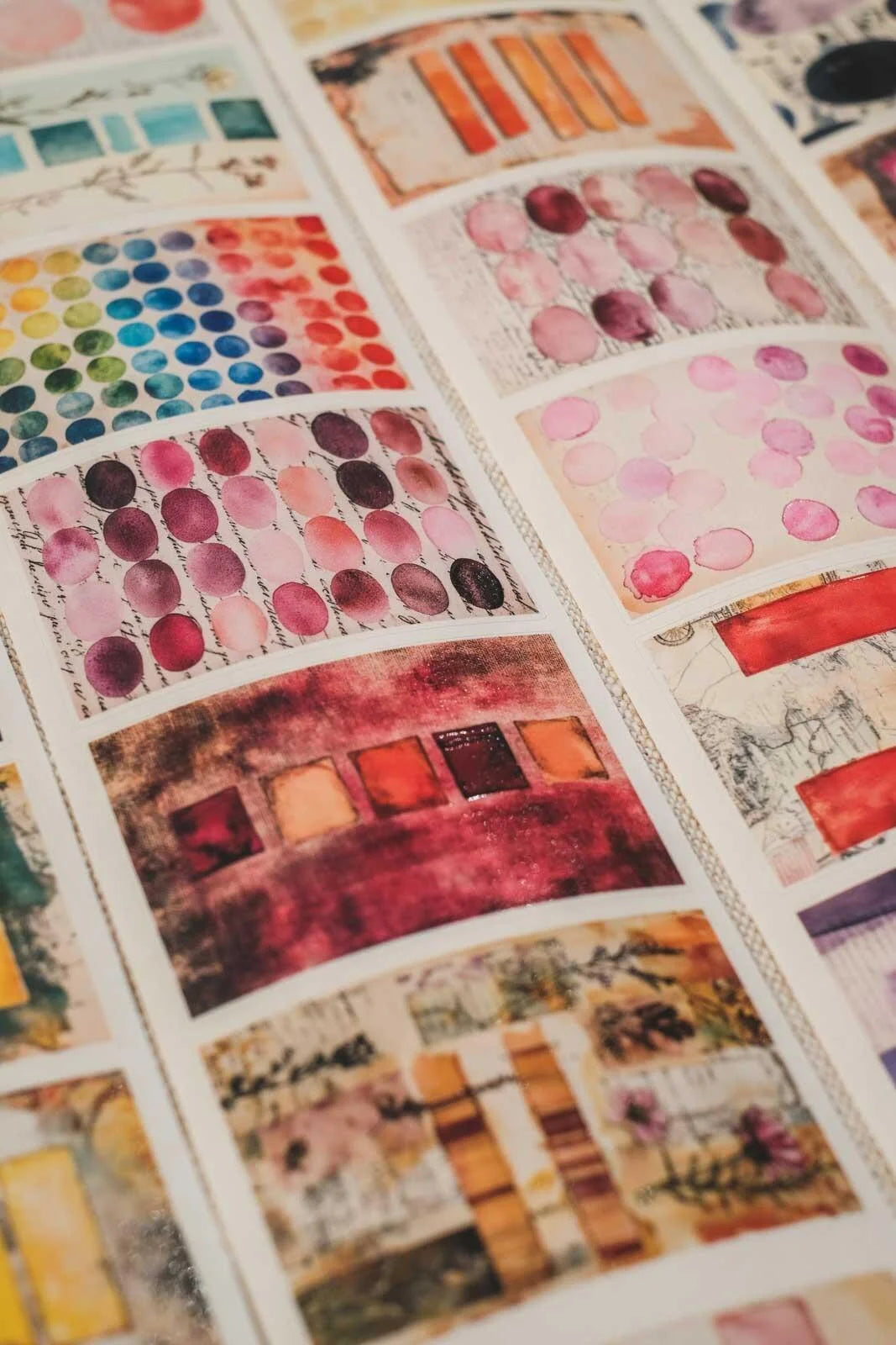 Watercolor Journal Pages7cm wide glossy 3D kiss-cut PET & Washi Tape