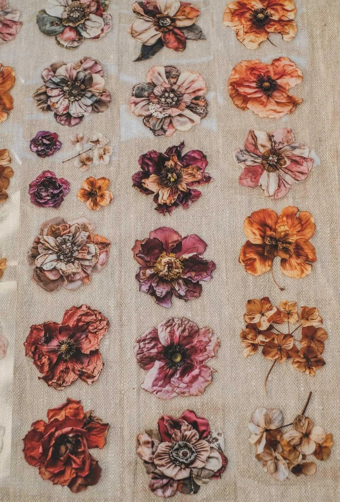 Pressed & Patchwork Florals 6cm wide gloss kiss cut PET tape