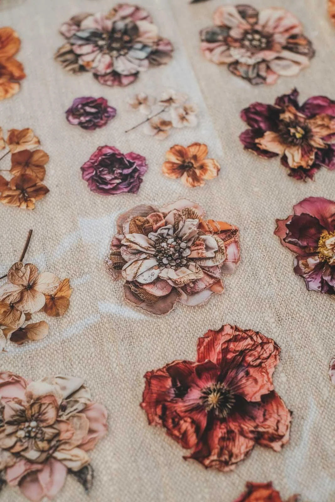 Pressed & Patchwork Florals 6cm wide gloss kiss cut PET tape