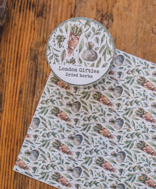 London Gifties Dried Herbs 2cm Washi Tape with Holographic Foil