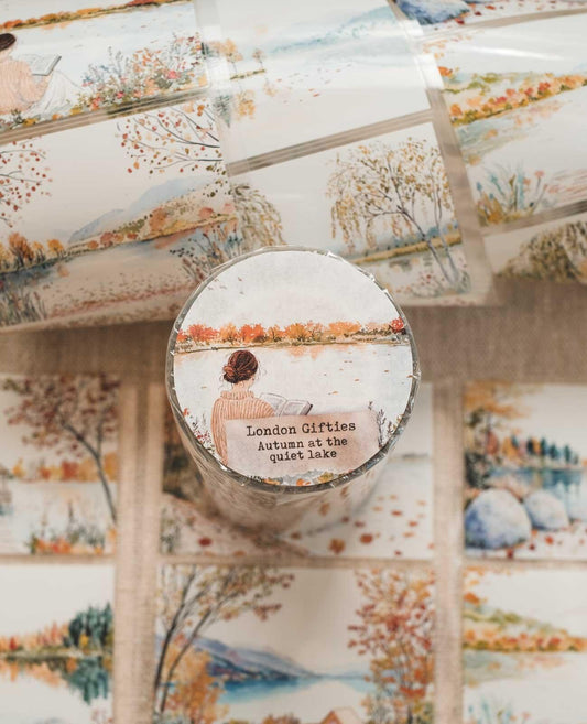 Autumn at the Quiet Lake 8cm Wide Kiss Cut Ink PET Tape — image 1